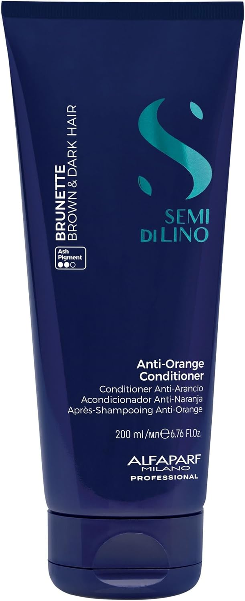 Alfaparf Milano Semi Di Lino Brunette Anti-Orange Conditioner - Blue Light Shield Technology - Detangles and Neutralizes Orange Tones - 6.7 Oz image number 6