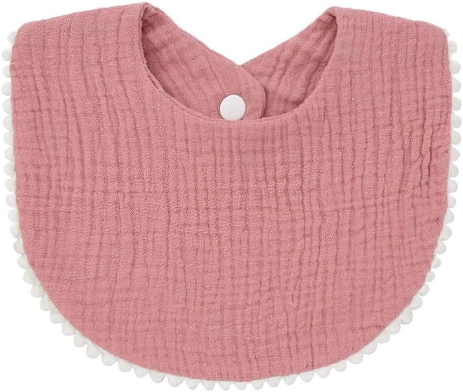 Nishine 4 Pack Muslin Baby Drool Bibs,Toddler Boys Girls Cotton Drooling Bibs,Feeding Teething Bibs with Snap image number 3