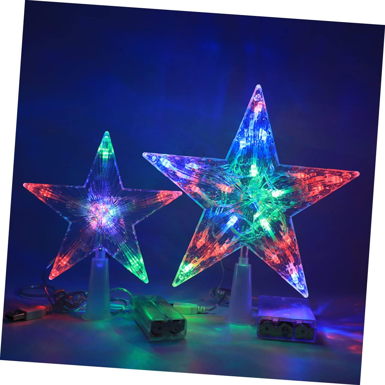 Tree Top Star Plastic Christmas Tree Topper Decorative Xmas Ornament Easy to Use image number 4