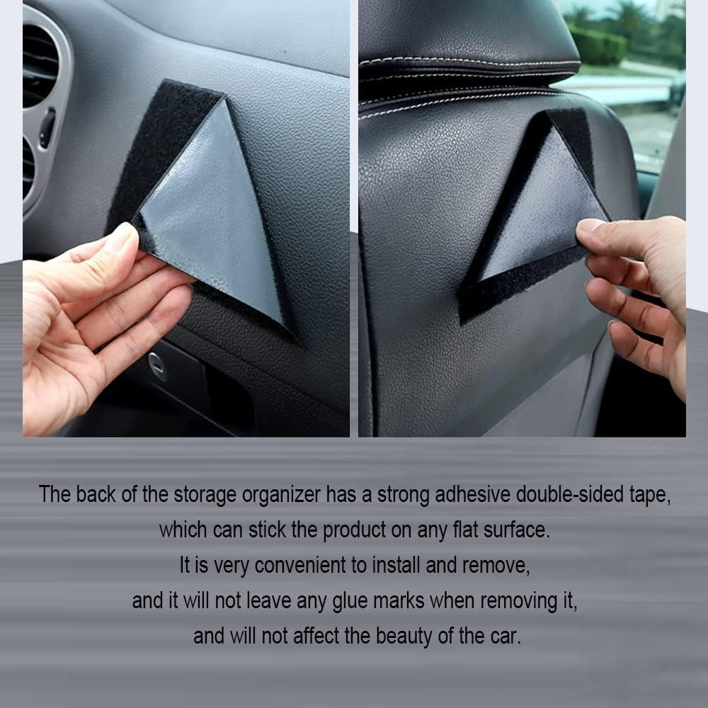 Car Side Pocket Organizer, PU Leather Storage Pocket Pouch Cell Phone Sunglasses Holder for Car image number 4