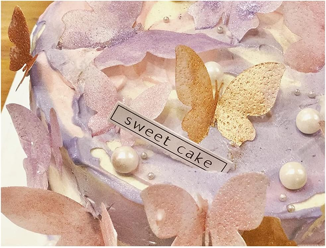 50Pcs Edible Wafer Cupcake Toppers Cake DIY White Blank Butterfly Cake Decoration Birthday Mix Size & White Colour image number 3
