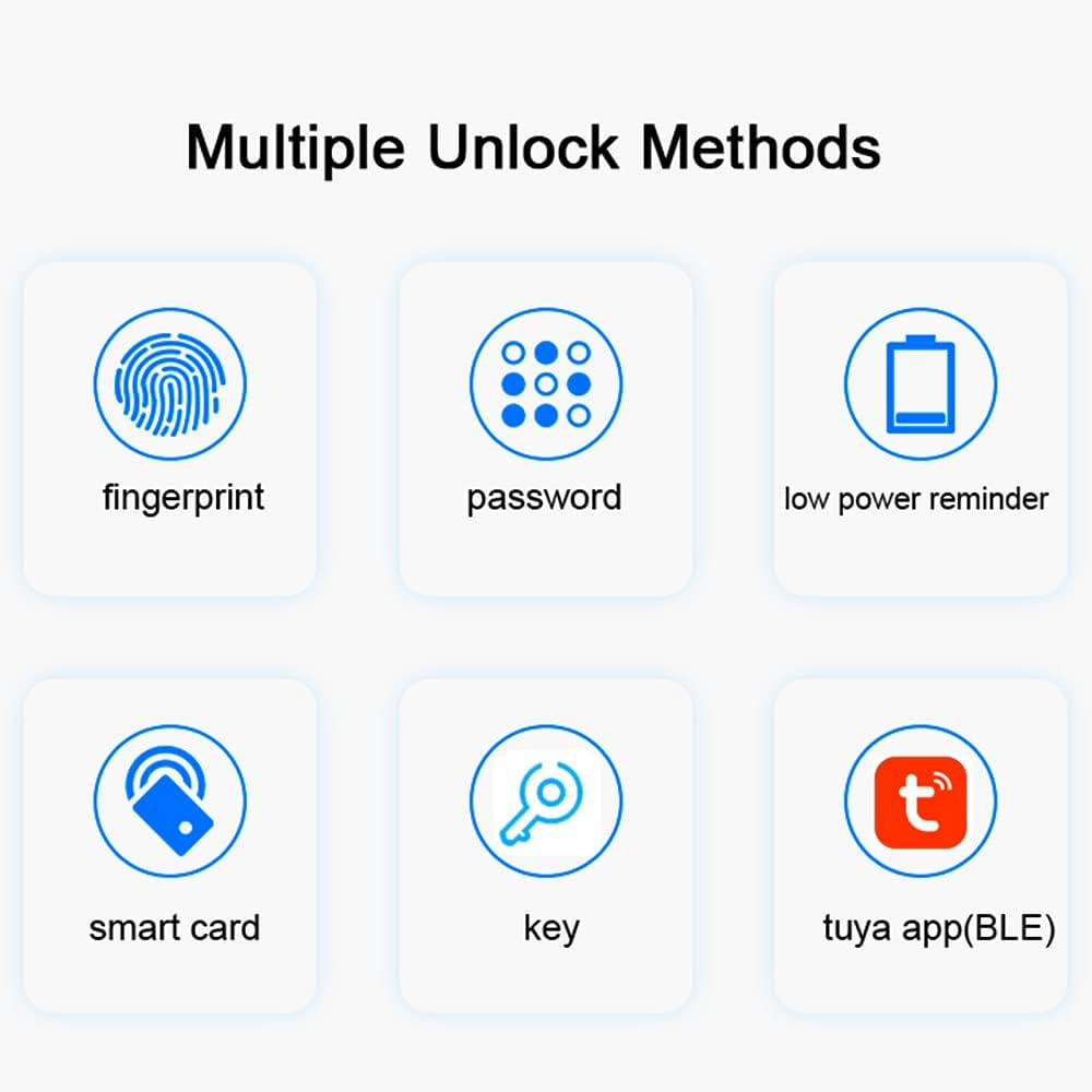 Mingzhe Tuya Smart Lock - Fingerprint Electronic Deadbolt with Handle and Keypad - Compatible with Tuya APP