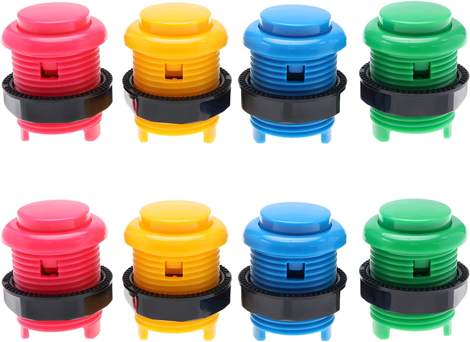 Emagtech 8PCS Push Button Compatible with Arcade Machine Games Multicolour Video Games Button Games Replacement Accessories 4 Colours image number 6