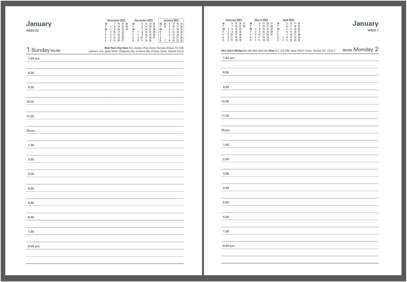 Collins Kingsgrove Day to Page 2023 Diary, Size A5, Blue