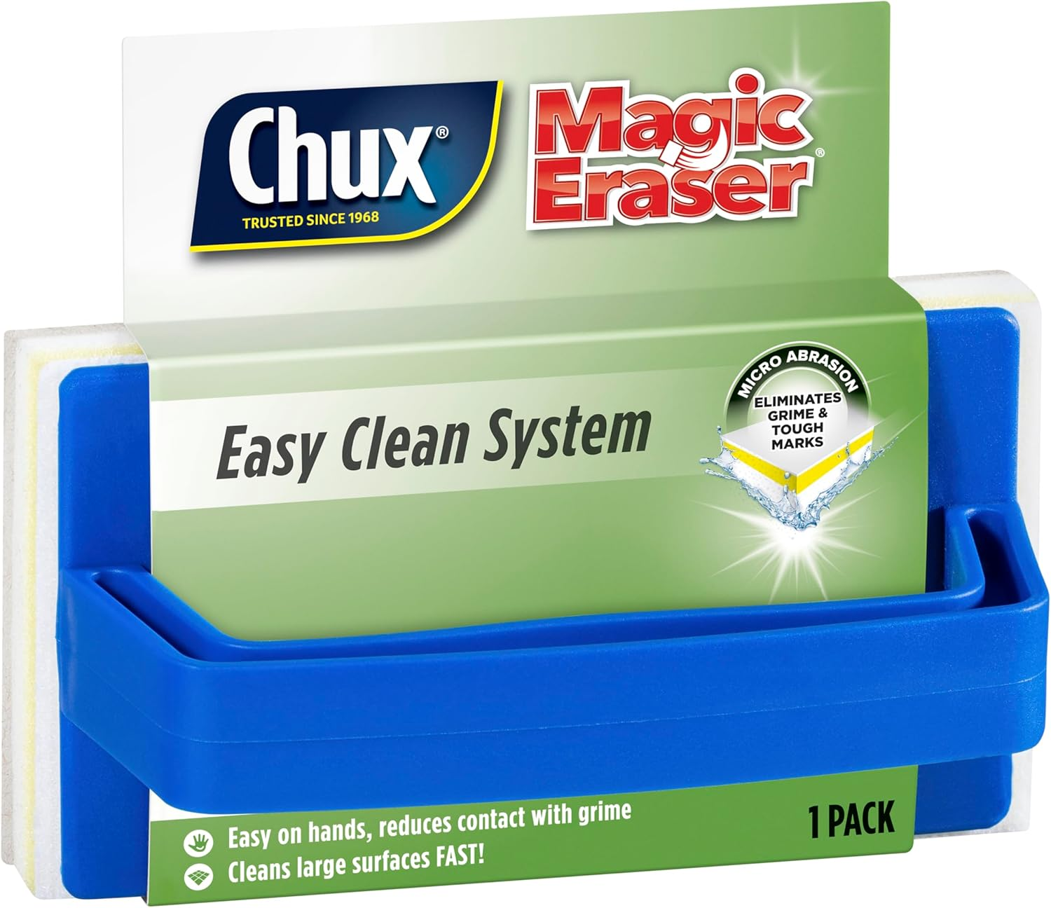 Chux Magic Eraser Easy Clean System, Reusable Handle with Tear off Eraser Pad, 1 Count image number 1