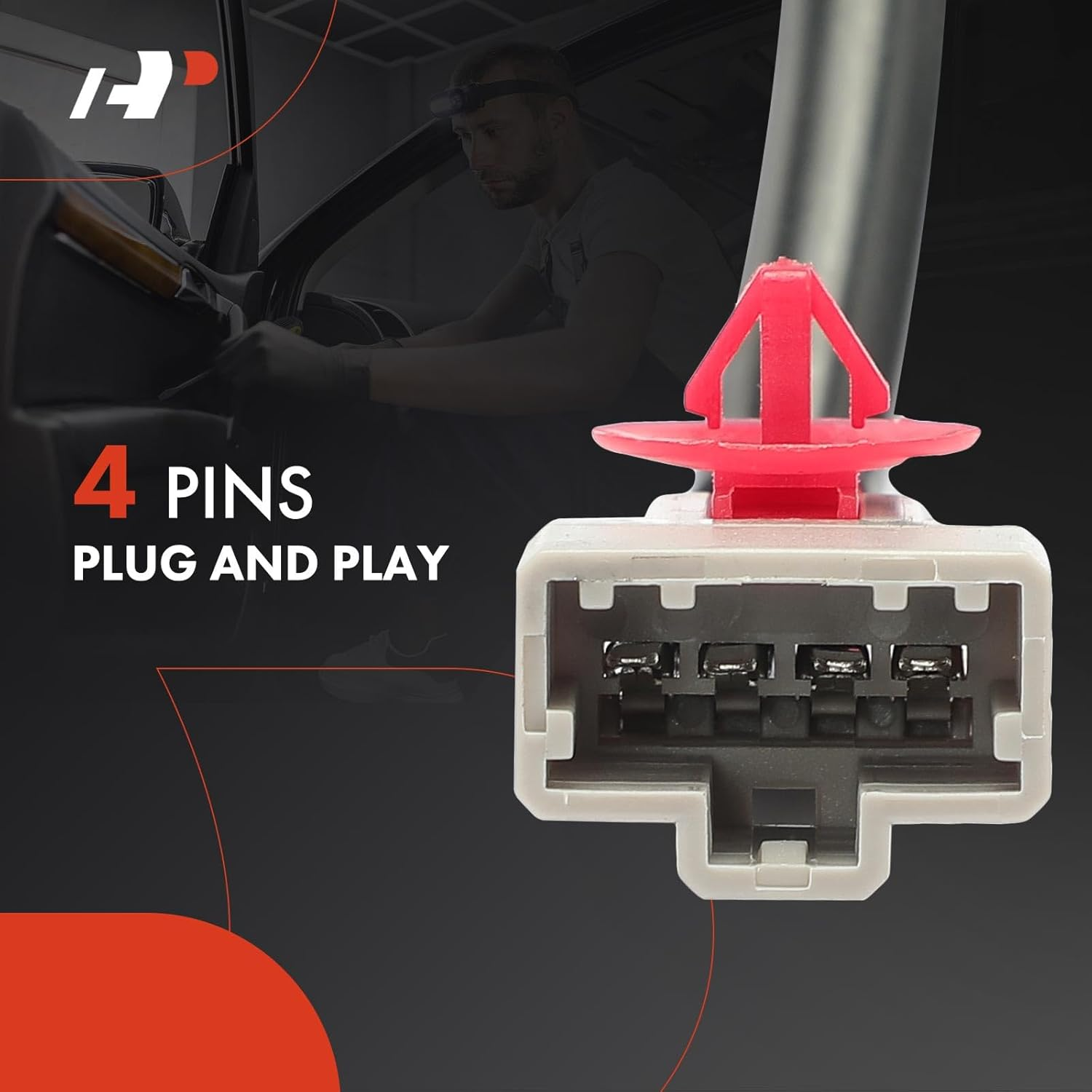 A-Premium Front Left Driver Side Power Window Lift Motor with 4-Pin Plug Compatible with Honda CR-V CRV 1997-2001, Prelude 1997-2001, Civic 1995 & Acura Integra 1994-2001 image number 2