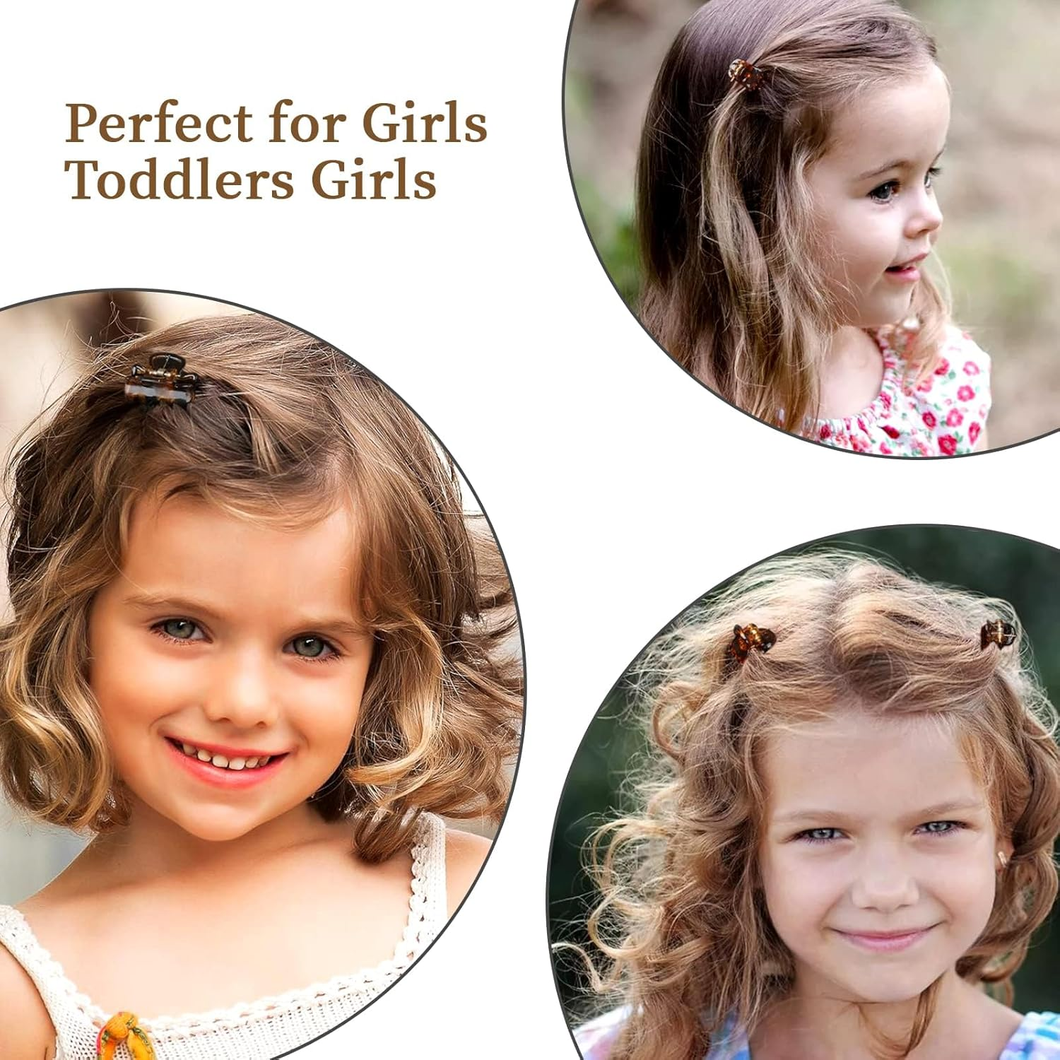 36 Pcs Small Hair Clips, Mini Hair Claw Clips for Medium Thick Hair, Plastic Hair Claws Pins Clamps for Girls, Toddlers Girls, Women (Black and Brown) image number 3