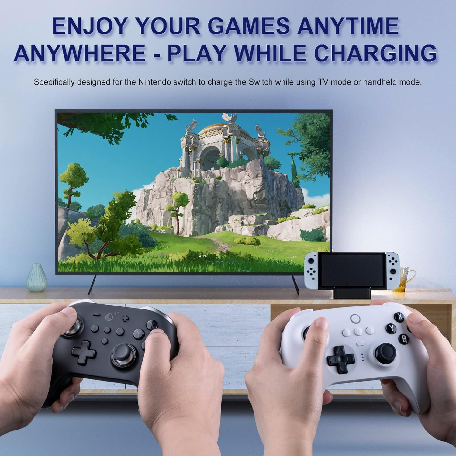 TV Docking Station for Nintendo Switch/Nintendo Switch OLED Model, 6-In-1 Switch Dock with HDMI 2.0, 100Mbps Ethernet, 2 USB-A 2.0, 1 USB 3.0,100W USB-C Charging Port, Supports Youtube on TV image number 2