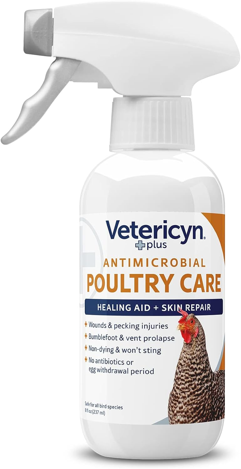 Vetericyn plus Poultry Care Spray | Healing Aid and Skin Repair for Chicken Wounds, Pecking Injuries, Bumblefoot, Vent Prolapses, and More. 8 Ounces image number 2