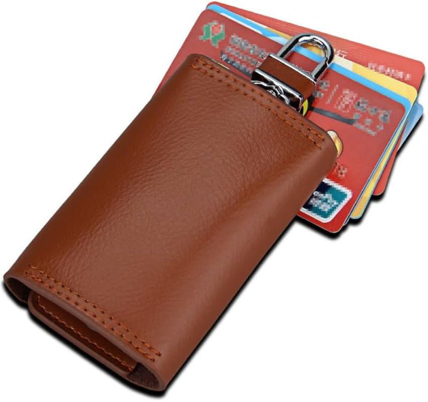 Card Wallets Universal Leather Key Chain Holder Wallet Case Car Bag Pack Hanging Waist Pouch Buckle Bracket Box image number 5
