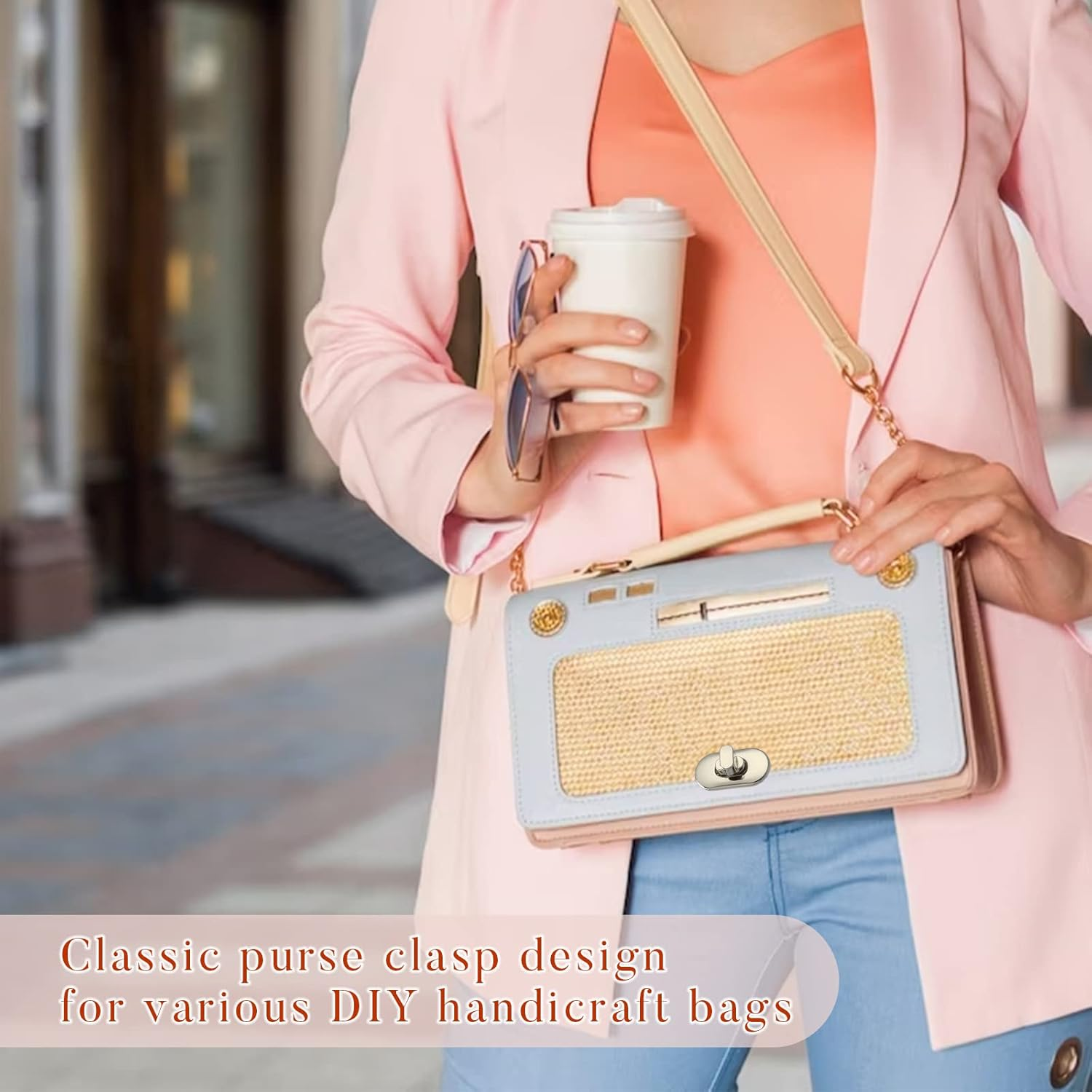 TXIN 15 Pieces Twist Lock Fastener Purse Turn Locks Clasp Bag Closure Metal Clip Hardware for DIY Handbag Craft Making Supplies image number 5