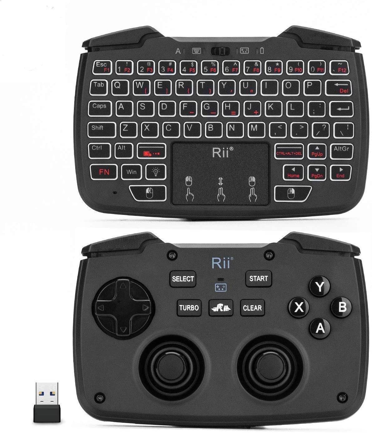 Rii Wireless Portable Game Controller 62-Key Rechargeable Keyboard Mouse image number 5