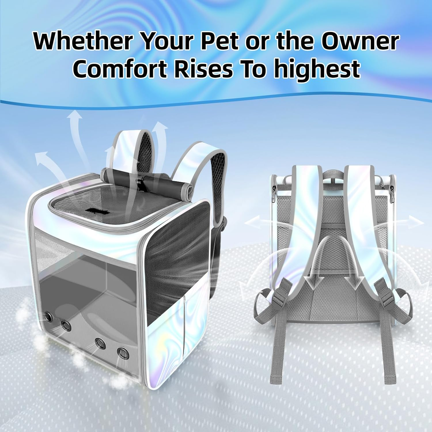 SWIHELP Cat Backpack Pet Carrier Backpack for Small Cats and Dogs, Dog Carrier Backpack with Inner Safety Leash image number 4