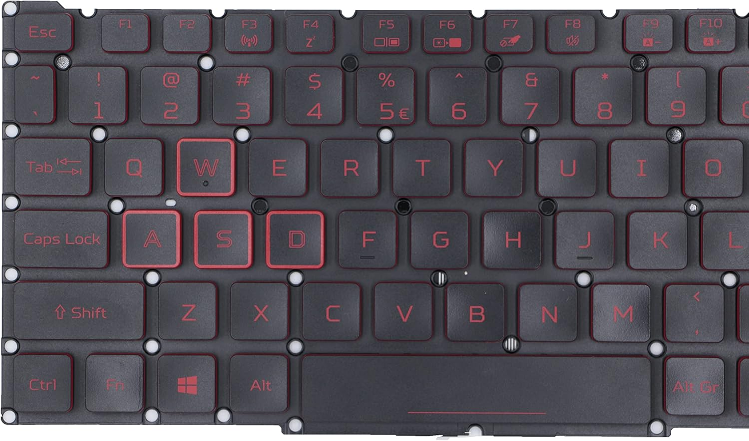 Replacement Keyboard for Acer Nitro 5 AN515-45 AN515-54 AN515-55 AN517-51 AN515-57 AN515-58, Predator Helios 300 PH315-52 PH315-53 PH317-53 Red Frame with EEE Backup EEEEEEEEEEEEEE. EE image number 2