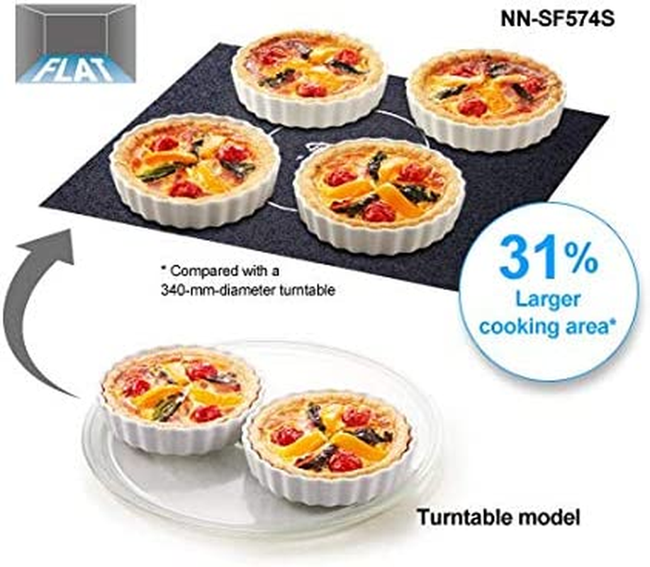 Panasonic 27L 1000W Flatbed Inverter Microwave Oven, White (NN-SF564WQPQ) image number 2