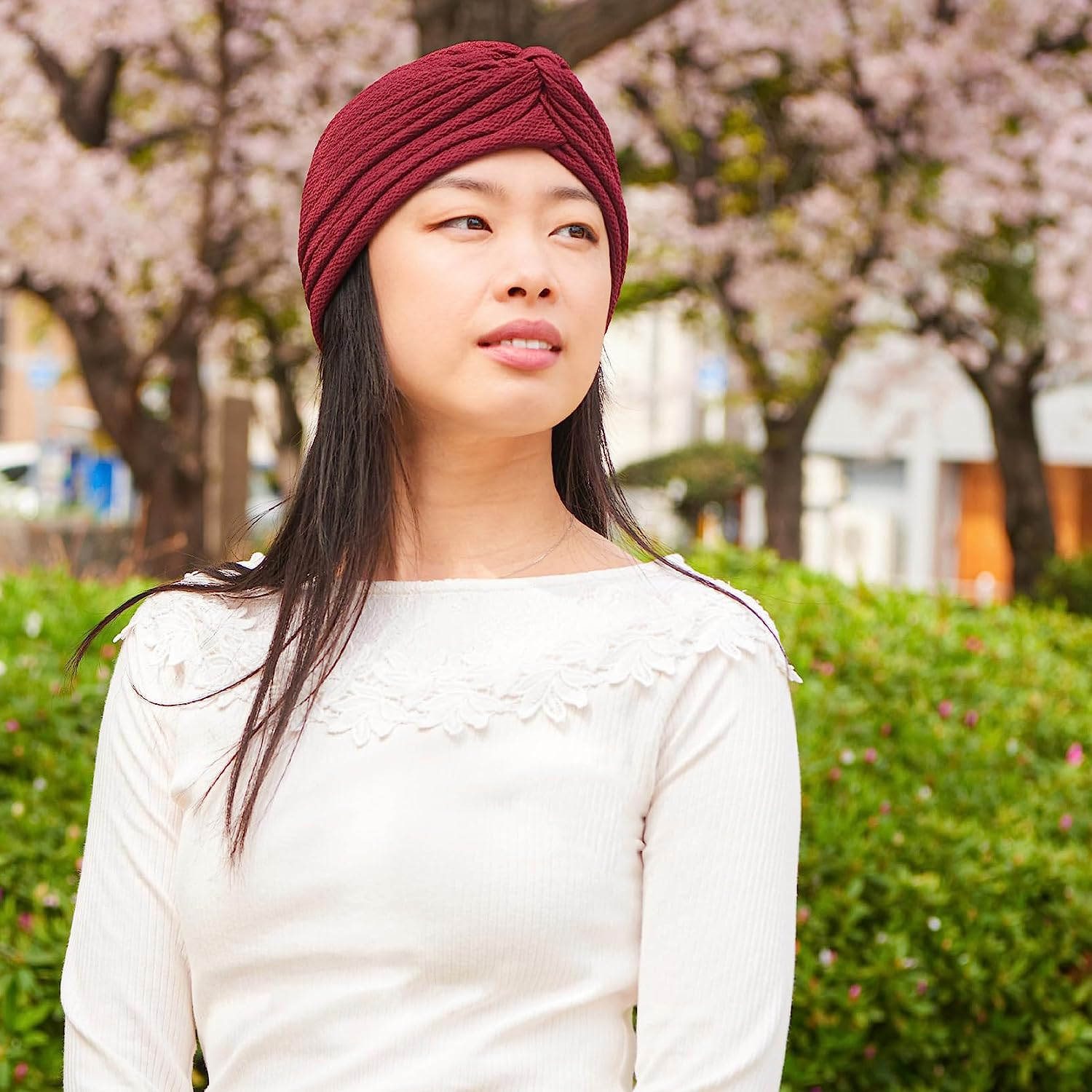 Womens Fortune Teller Fashion Turban - Boho Headwrap Festival Indian Costume - Beige image number 5