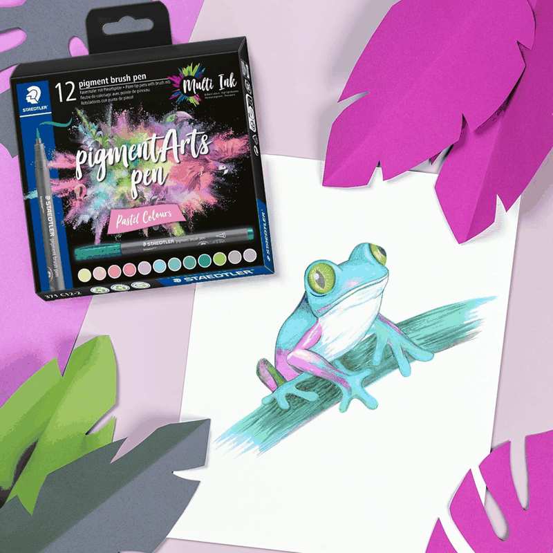 STAEDTLER 371 C12-2 Pigment Arts Brush Pen - Assorted Pastel Colours (Pack of 12) image number 5