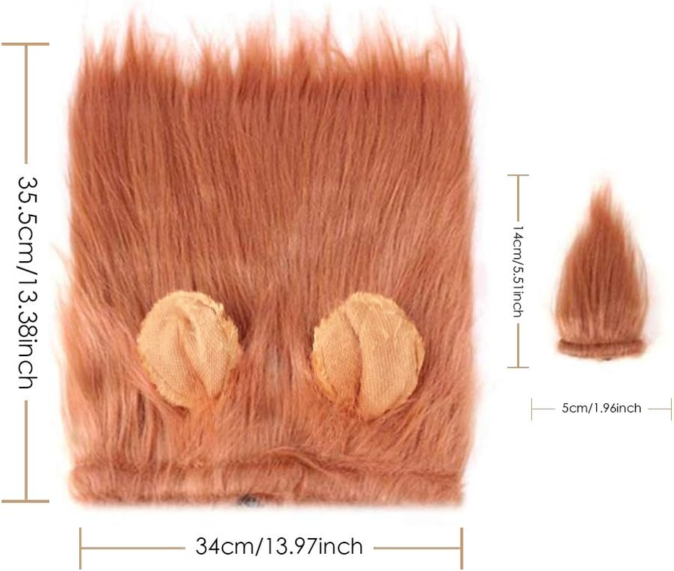 GALOPAR Lion Mane for Dogs Realistic Lion Wig Dog Lion Costume, Halloween Christmas Funny Dog Costumes Photo Shoots Entertainment, Suitable for Medium and Large Sized Dogs - Lion-Red Brown image number 3