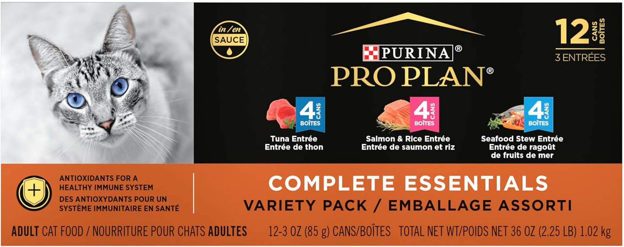 Purina Pro Plan Wet Cat Food Seafood Favourites Variety Pack 24X85G image number 2