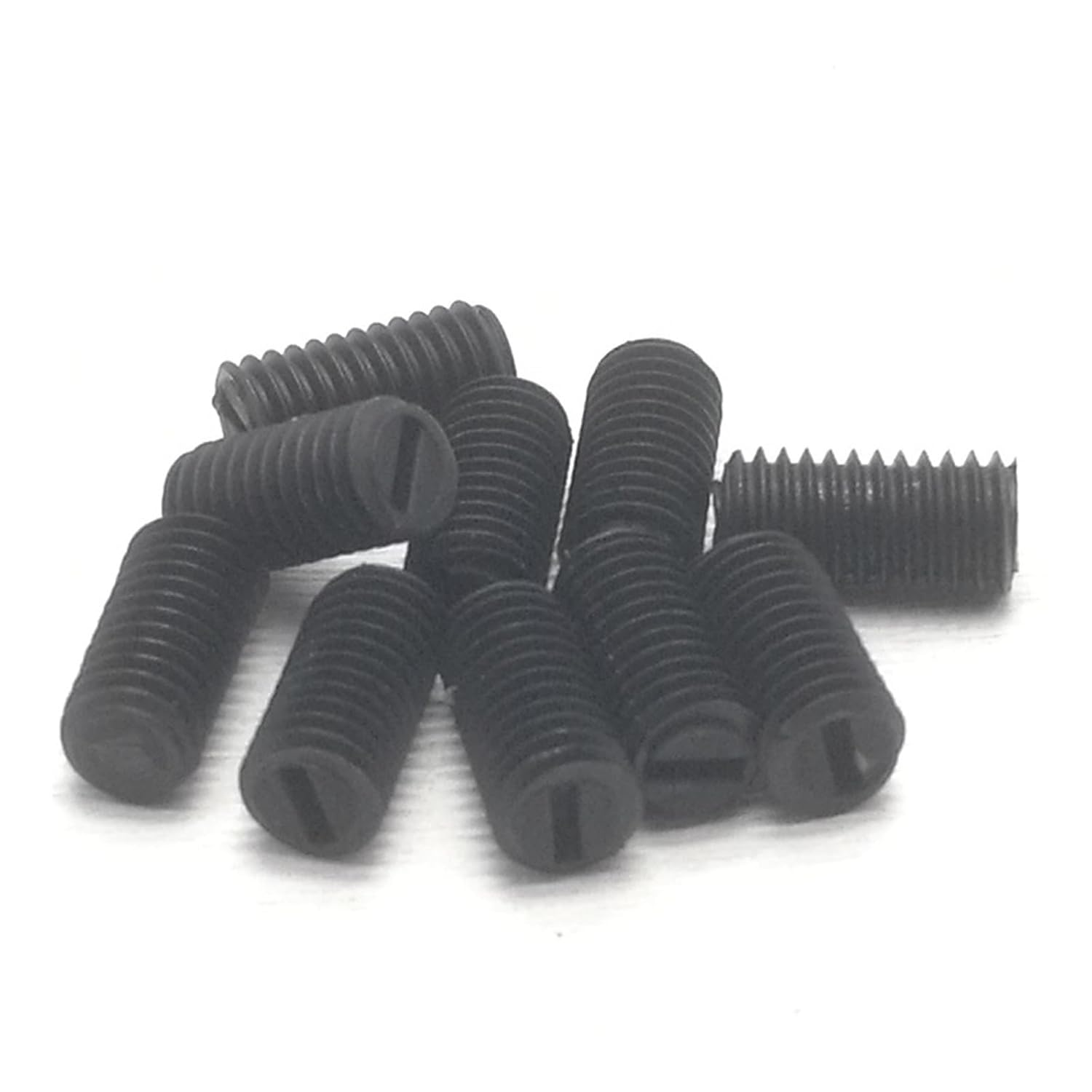 100Pcs M3/4/5/6/8 Black Nylon Plastic Slotted Set Grub Screw(M5 X 12) image number 1