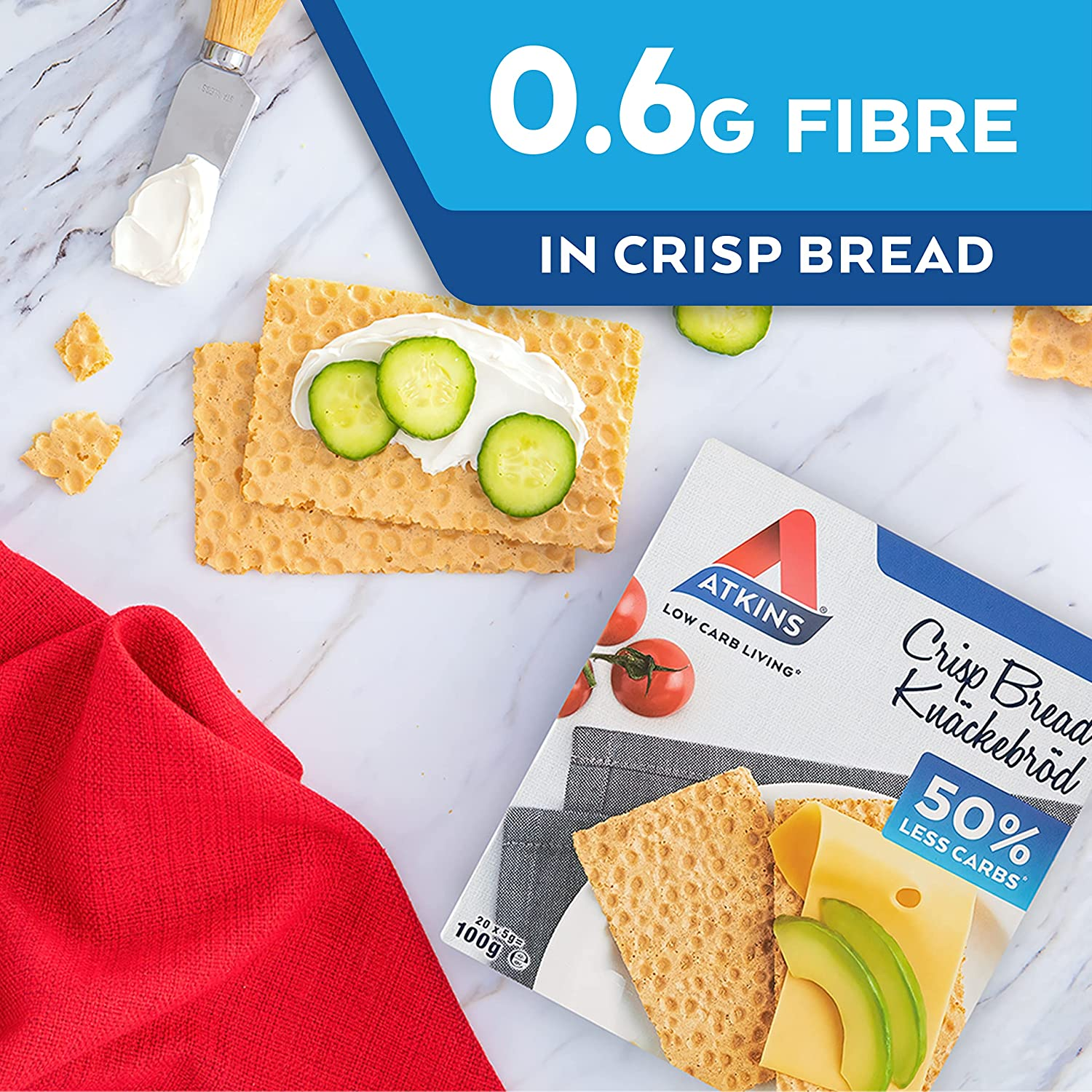 Atkins Low Carb Crispbread 100G image number 1