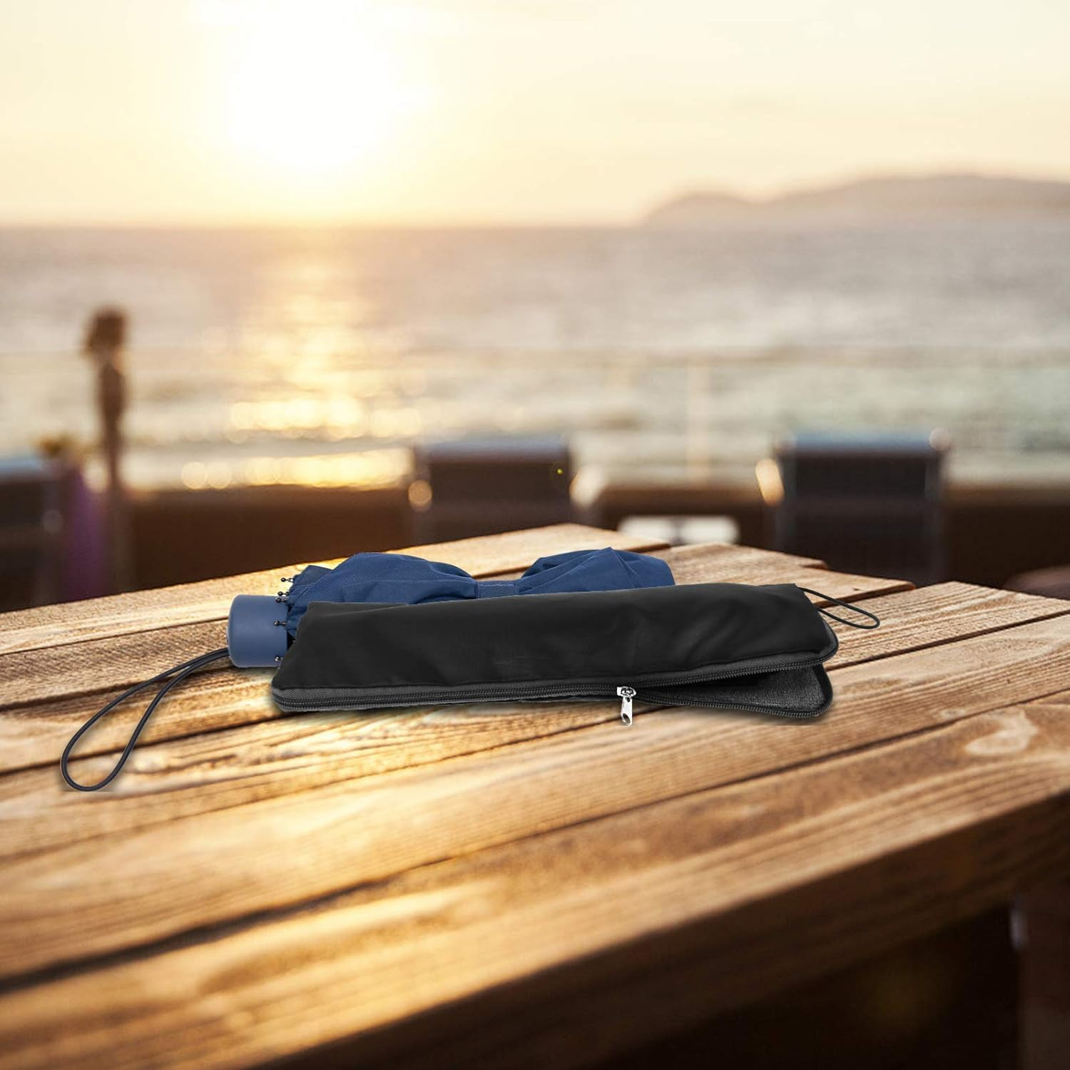 BESPORTBLE Folding Umbrella Bag Umbrella Cover Portable Waterproof Bag Umbrella Bag Umbrella Hanging Bag Umbrella Storage Bag 1Pc (Blue 35Cm) image number 3