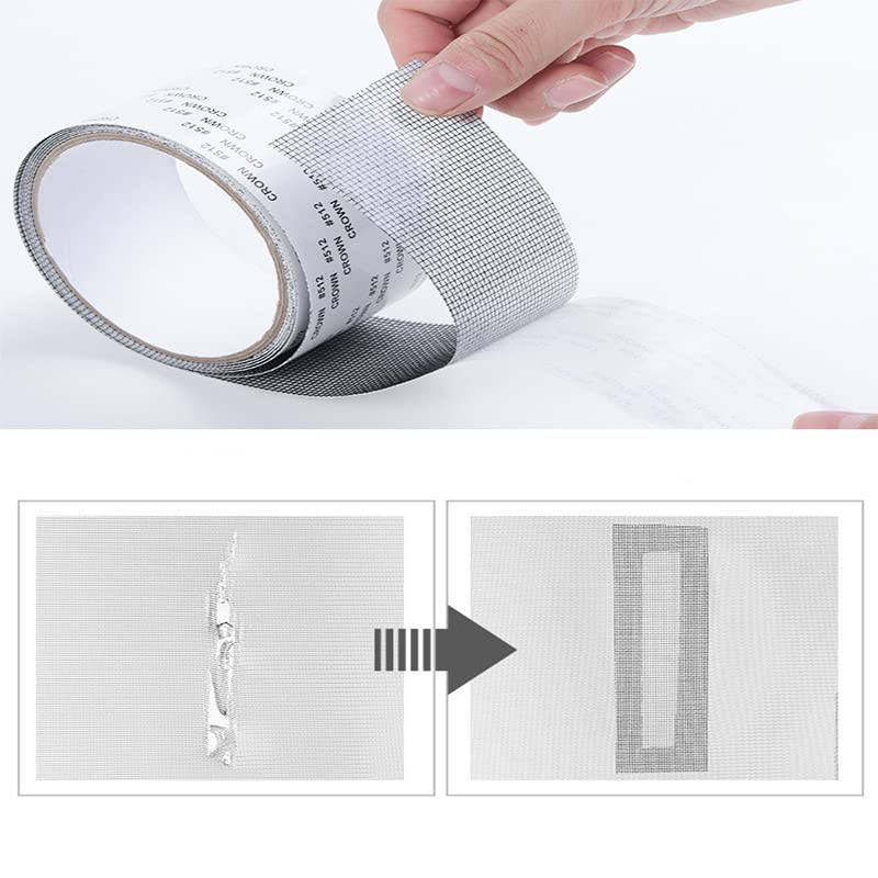AIMALL 2M Window Screen Repair Tape Window Door Repair Tape Fly Screen Insect Repellent Repair Extra Strong Adhesive Fiberglass Mesh Tape - Black image number 5