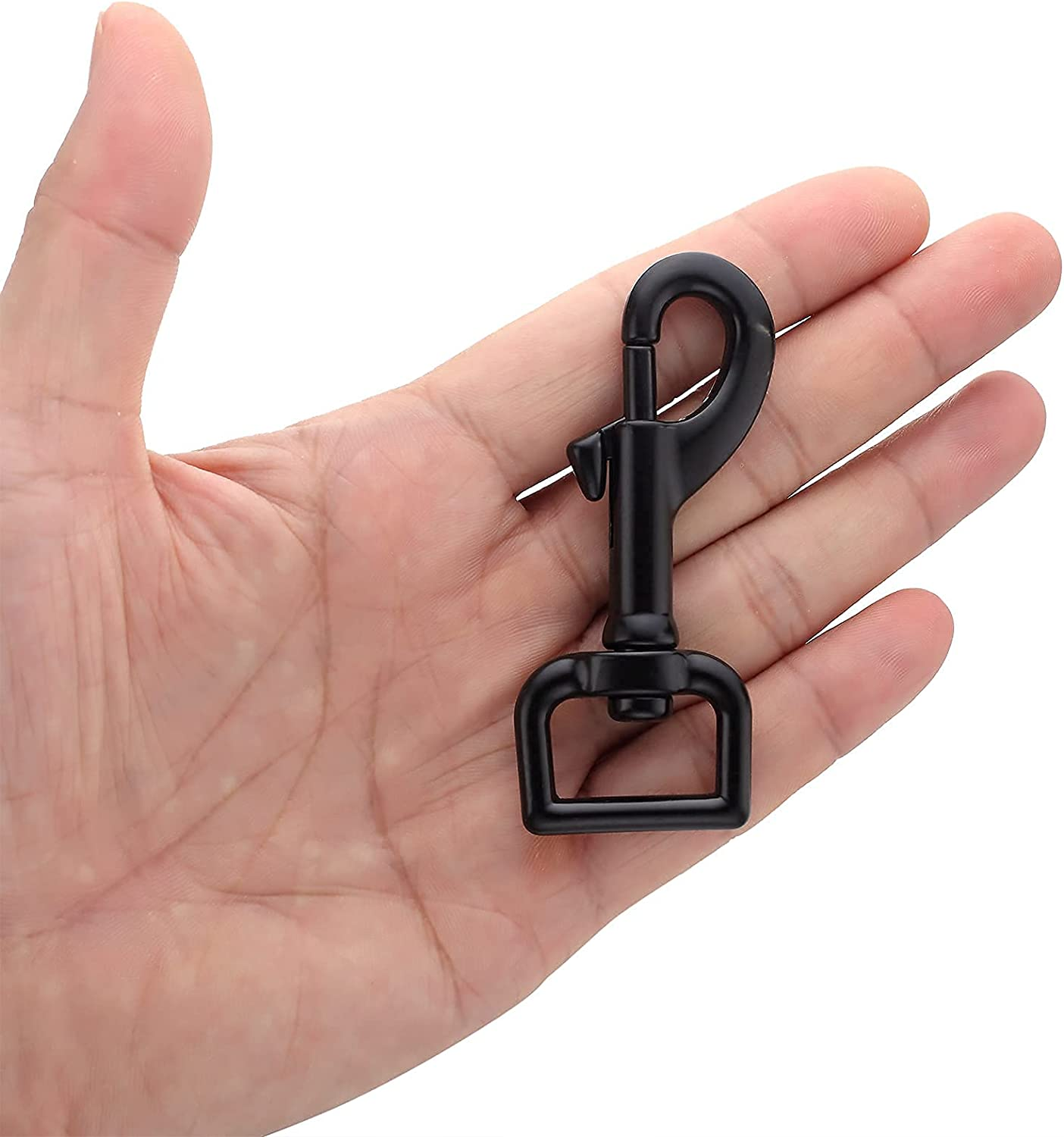 Swivel Eye Bolt Snap Hooks Black Heavy Duty Dog Leash Clips Dog Leash Clasp Dog Leash Snaps Hooks Trigger Clip Trigger Snaps 3/4" 4Pcs image number 2