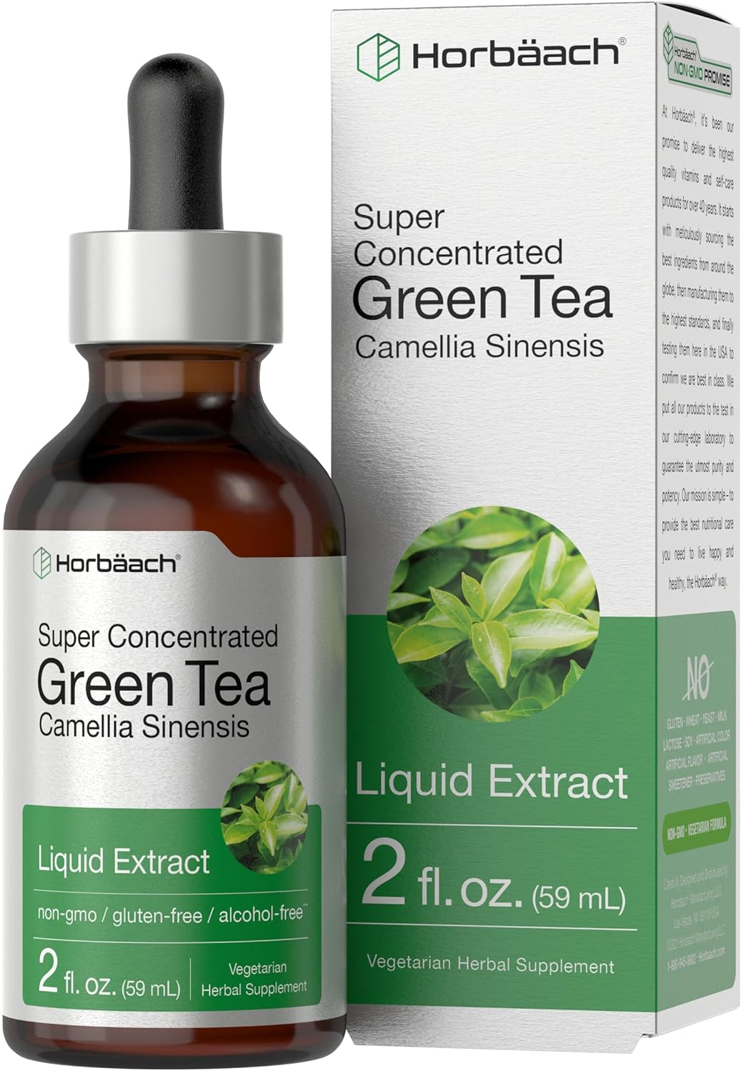 Green Tea Extract | 2 Fl Oz | Super Concentrated Liquid Supplement | Alcohol Free, Vegetarian, Non-Gmo, Gluten Free | by Horbaach image number 3