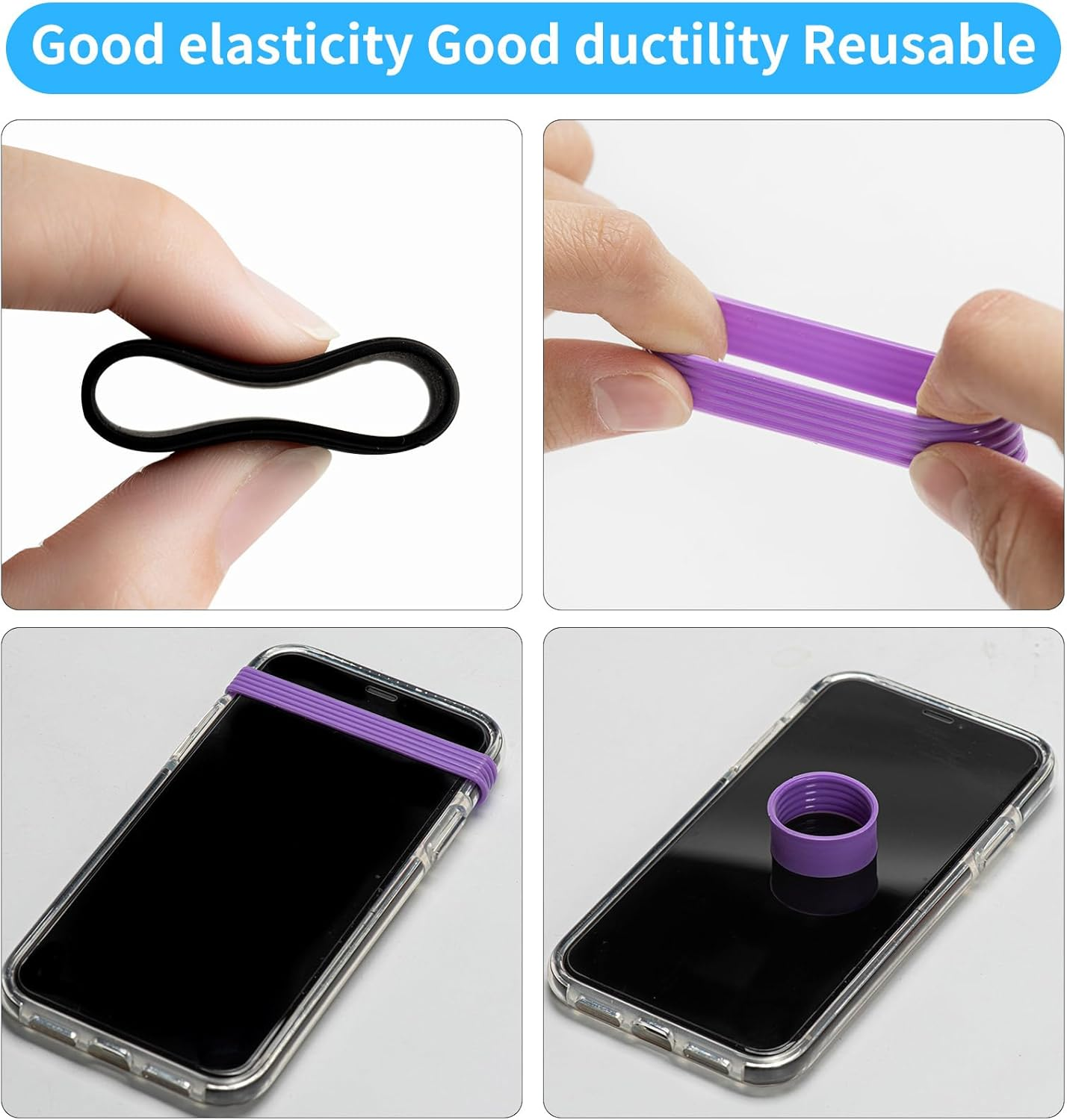 8 Pack Tennis Racket Rubber Grips Rings anti Slip Bands for Badminton Grip Replacement Rubber Shock Absorbing Rings for Table Tennis Squash Racquet Control Sports Accessories