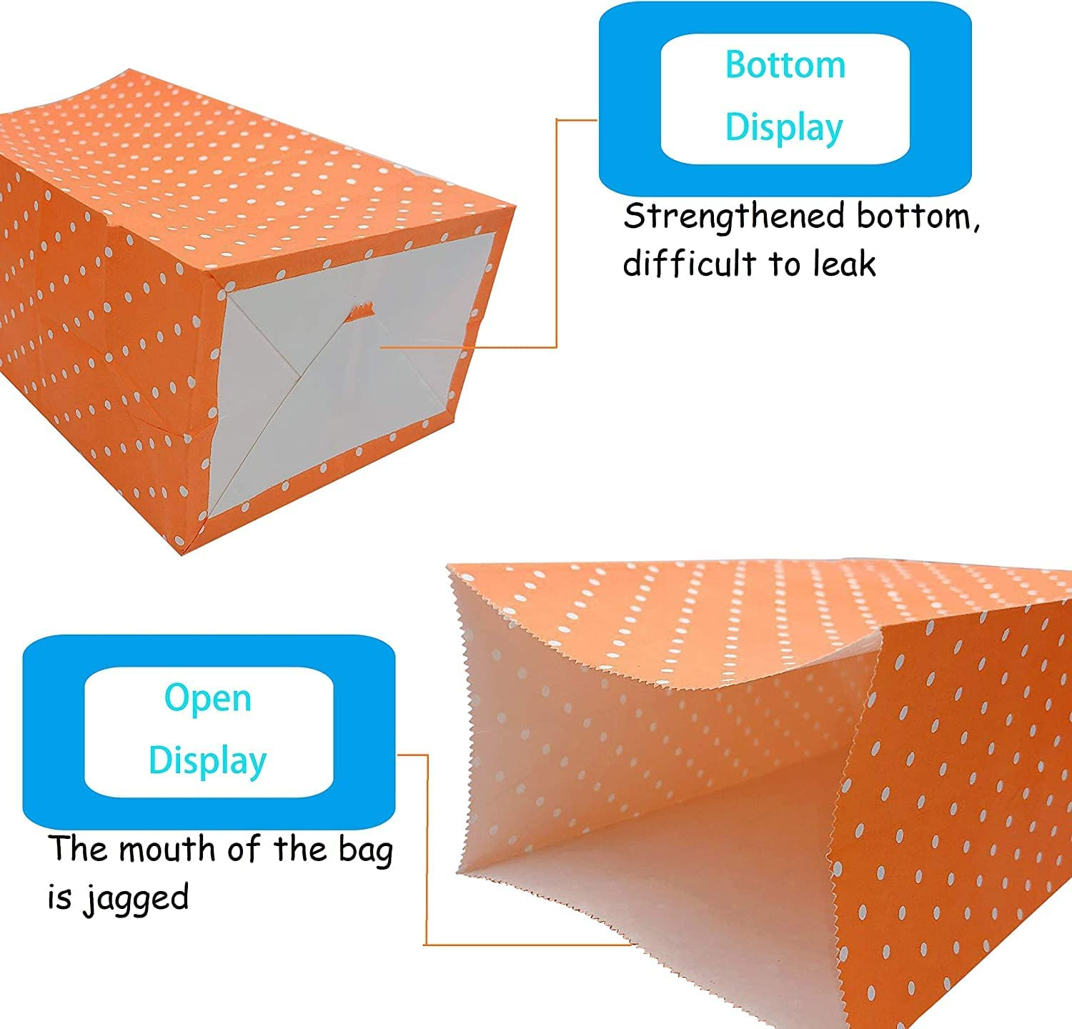 Party Favor Gift Bags,24 Packs Merchandise Party Bags with Sealing Stickers Polka Dot Candy Buffet Treat Gift Pack Bags for Wedding Shopping image number 6