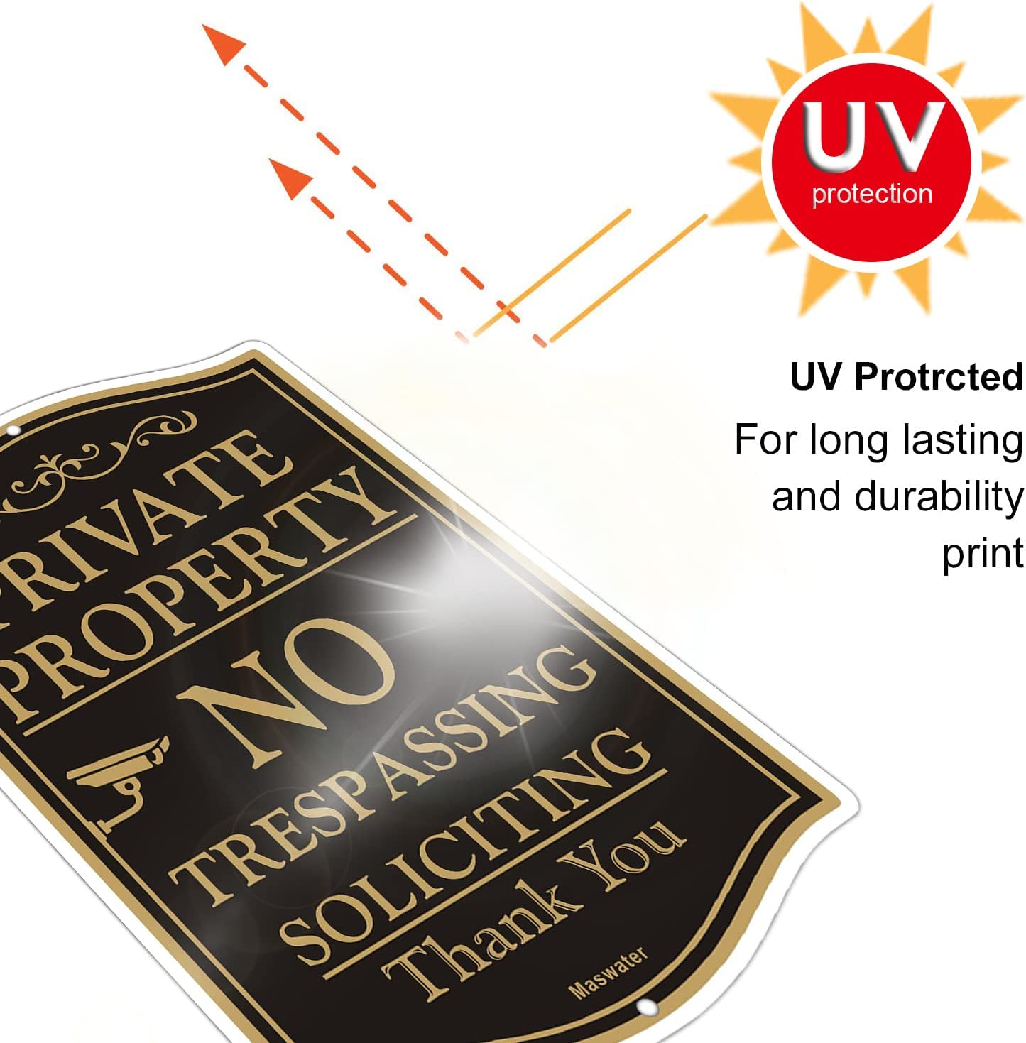 2 Pack Private Property Signs No Trespassing, 12" X 18 Be Suitable for Yard/Gate/Fence Signs No Parking, Reflective Rust Free Aluminum, Fade Resisant, UV Protected & Waterproo image number 5