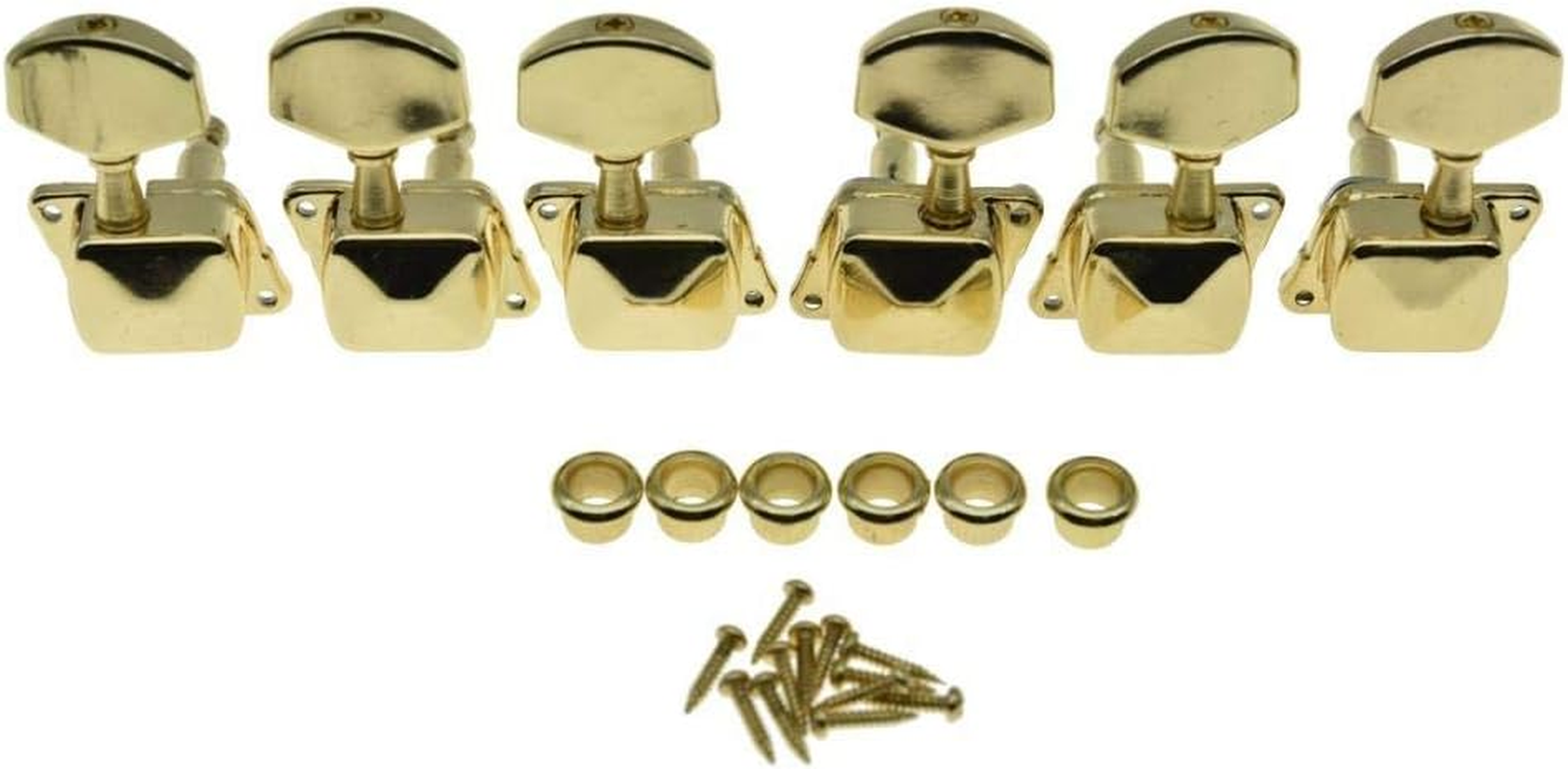 KAISH 3X3 Semi-Closed Guitar Tuning Keys Guitar Tuners Machine Heads for Acoustic or Electric Guitars Black