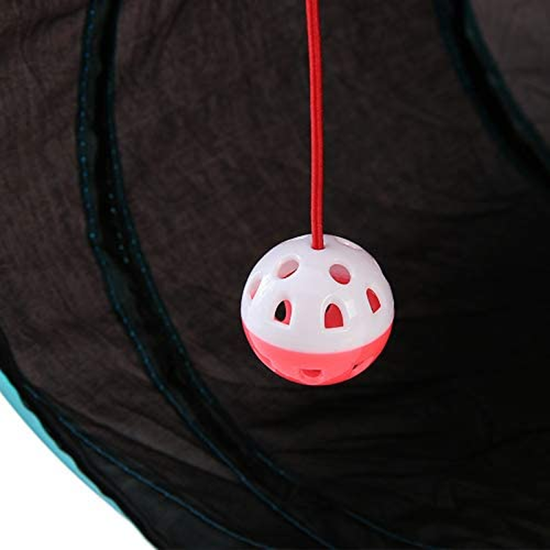 Cat Toy 4 Way Tunnels Extensible Foldable Interactive Toy Cat House with Balls for Kitten Kitty Small Animal image number 3