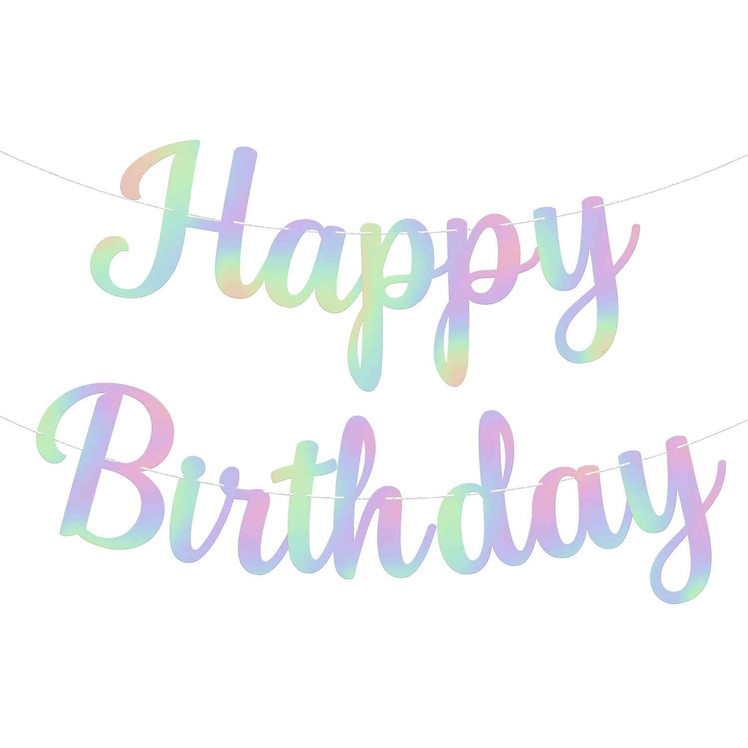 Cursive Glitter Happy Birthday Banner, 10 Feet Birthday Party Decorations HBD Sign Decor (Hot Pink)
