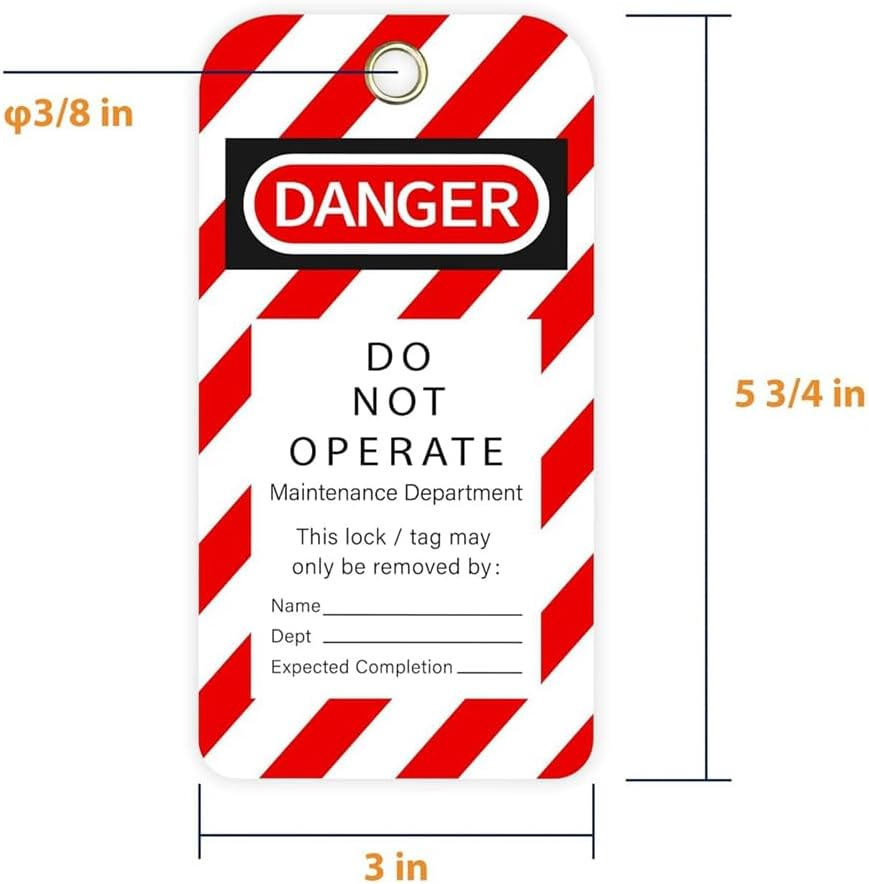 Tear & Water Tags 3 X 5.75-Inch, 40 Danger Do Not Operate Tags with 40 Zip Ties Parts image number 2