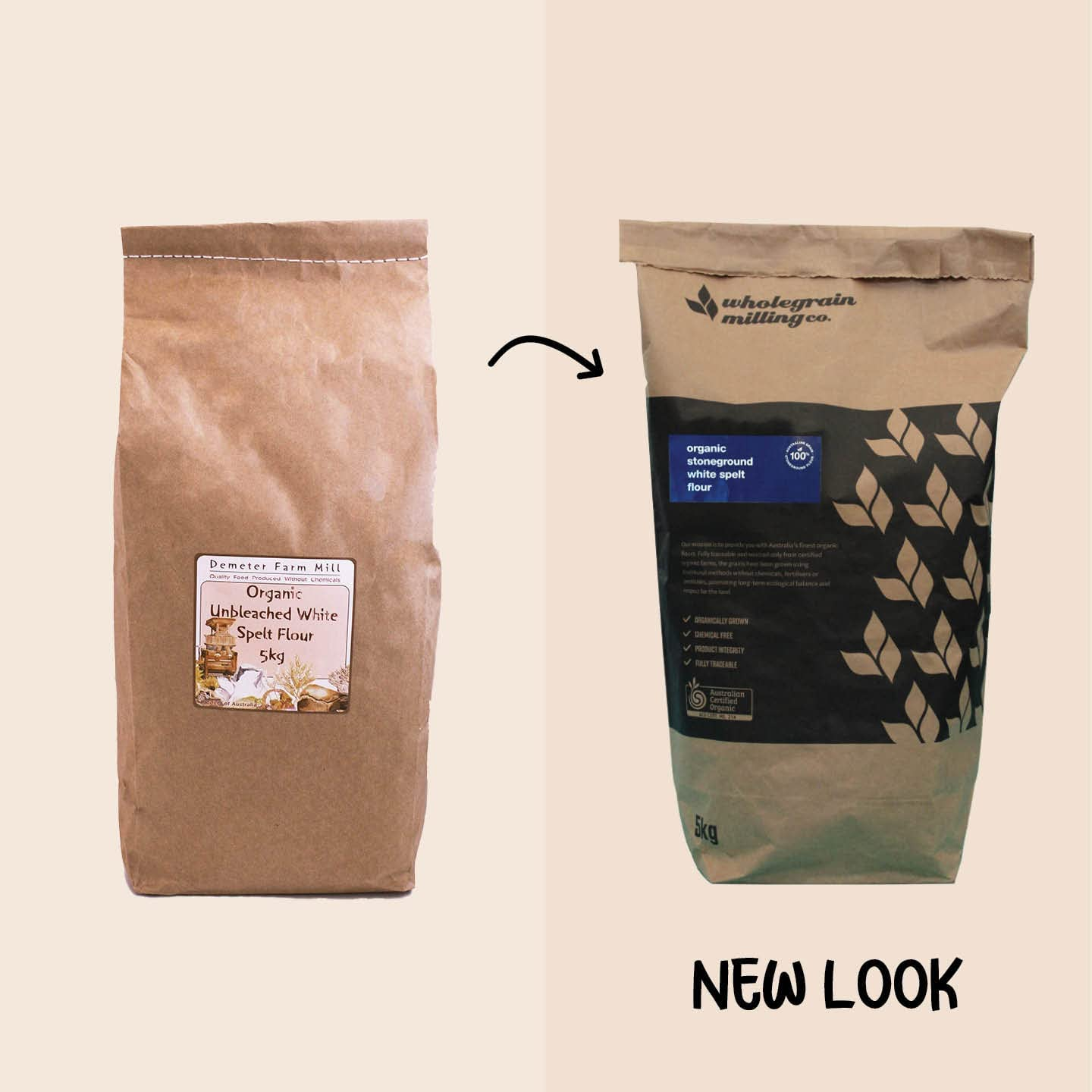 Wholegrain Milling Co, Organic Stoneground White Spelt Flour, 5Kilograms - Stone Ground. Ancient Grain with a Wholegrain Flavour. Nutrient Dense. Contains a Fine Bran. image number 1