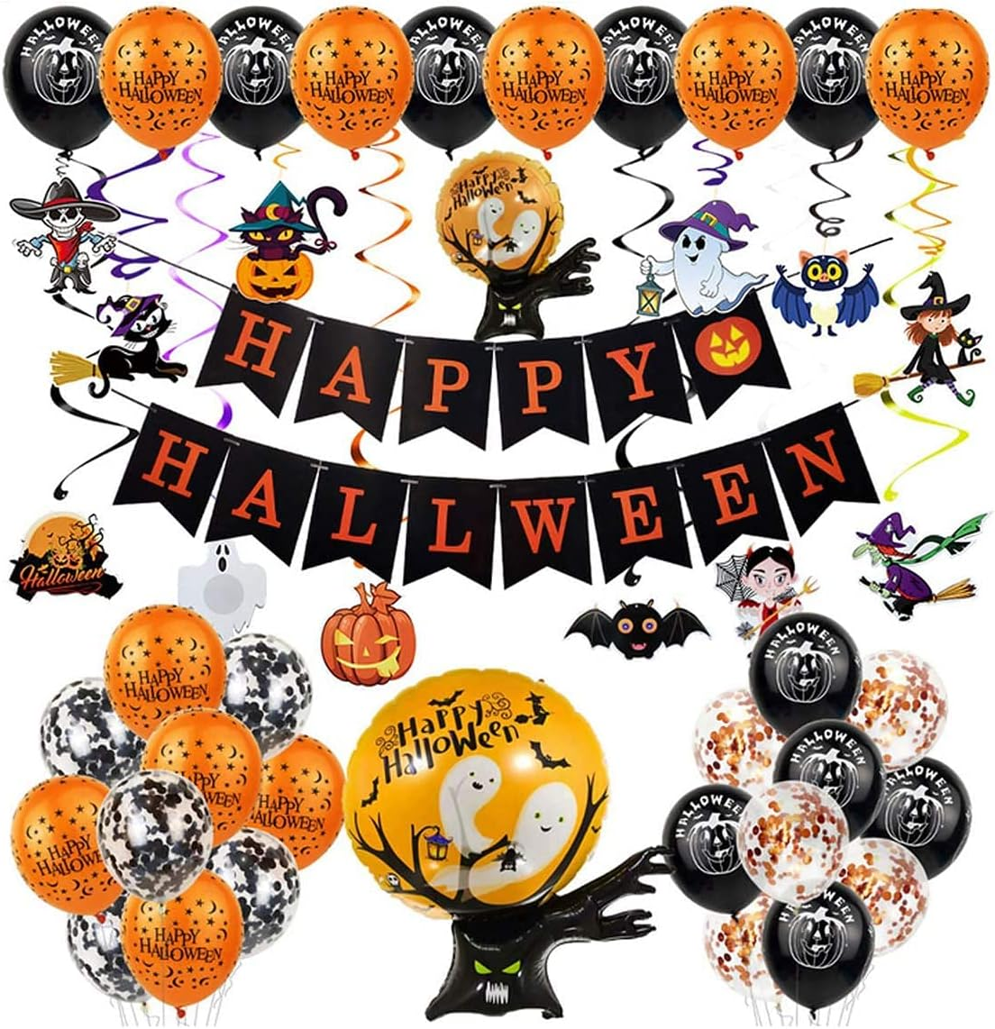 Halloween Party Decorations Balloon Set, Alphabet Banner Ghost Tree Giant Balloon Card Set, Inflatables Indoor Outdoor Decorations Toys Gifts, Party Supplies image number 6