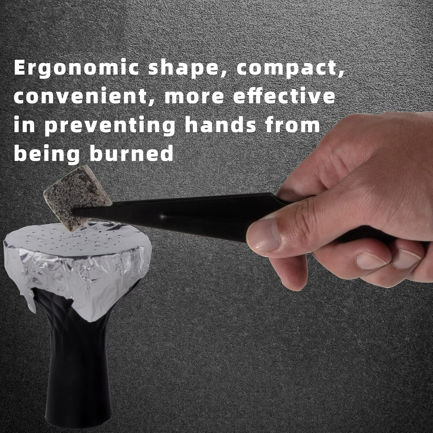 Hookah Charcoal Tongs Metal Accessories BBQ Tongs Matte (Black, One Size)