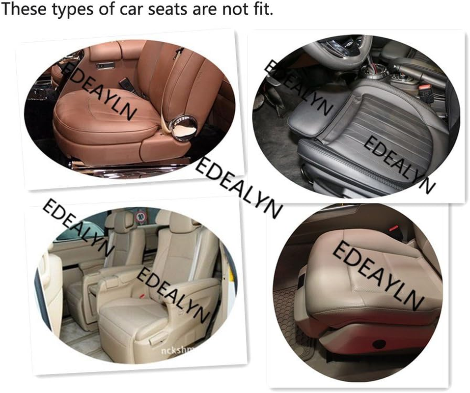 Ultra-Luxury PU Leather Car Seat Cushion Car Seat Cover for Most Four-Door Sedan&Suv,Single Seat without Backrest 1Pcs(W20.5&times; D21&times;T 0.35 Inch) (3D - Gray) - 3D-Beige image number 6