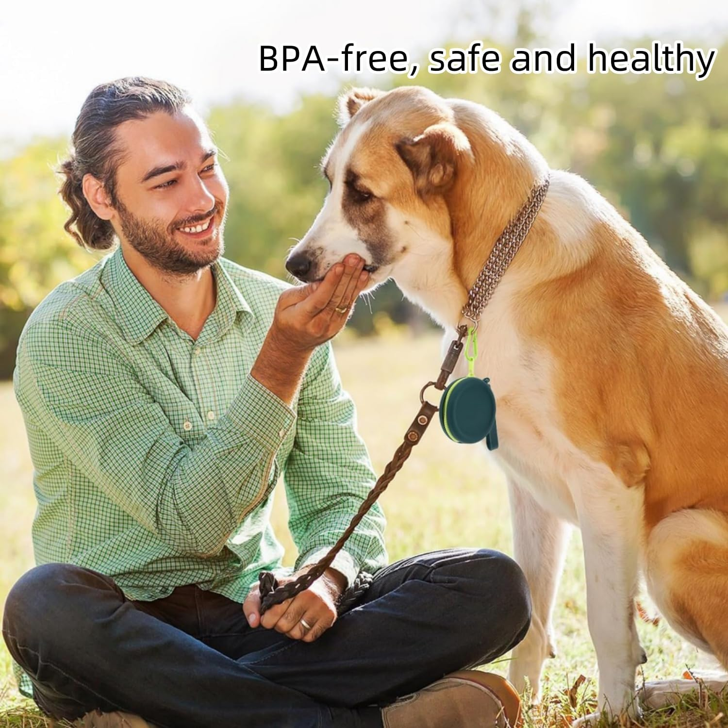 Silicone Dog Treat Pouch, 2Pcs Dog Treat Bag with Wrist Strap & Waist Clip Design, Portable Waterproof Pet Training Bag, Puppy Small Snack Pocket for Walking (Drak Green&White) image number 5