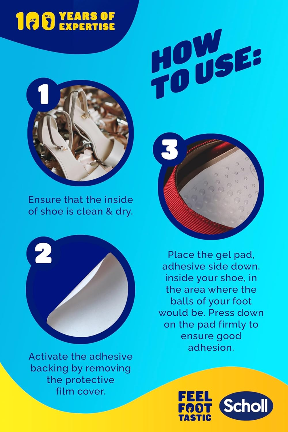 Scholl Party Feet Heel Shields &ndash; Soft Gel Pads for Heel Rubbing & Shoe Slipping Prevention &ndash; Non-Slip, All-Day Comfort, Reusable Cushions, Slim Invisible Fit for Heels & Flats &ndash; 1 Pair image number 4