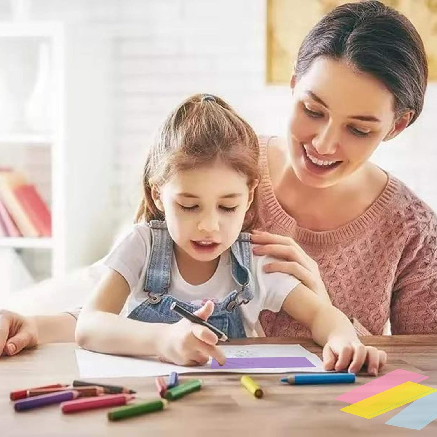 Guided Reading Highlight Strips Colored Overlays Bookmark Reading Tracking Rulers with Line for Dyslexia, ADHD and to Reduce Visual Stress (8 Pack)