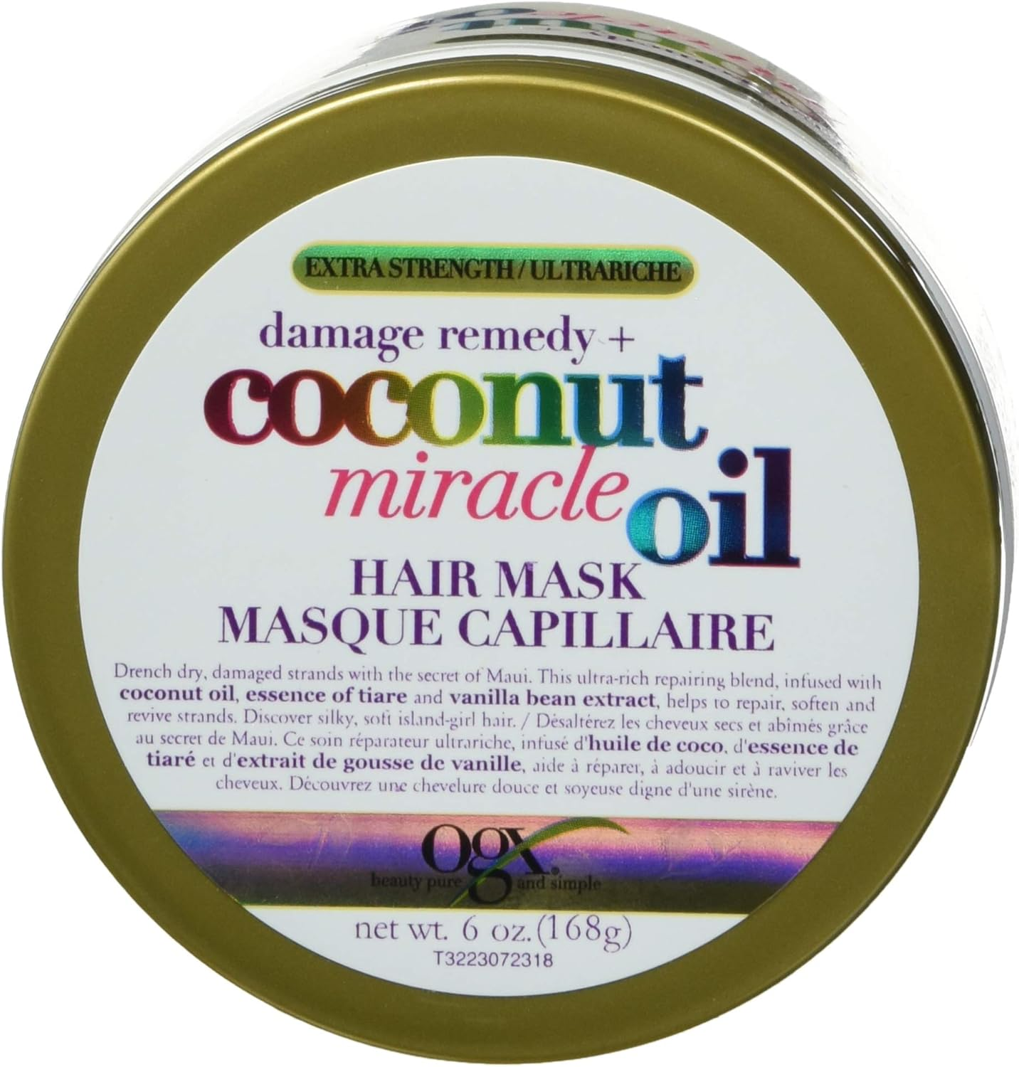 OGX Coconut Miracle Oil Hair Mask for Damaged Hair, 168G image number 3