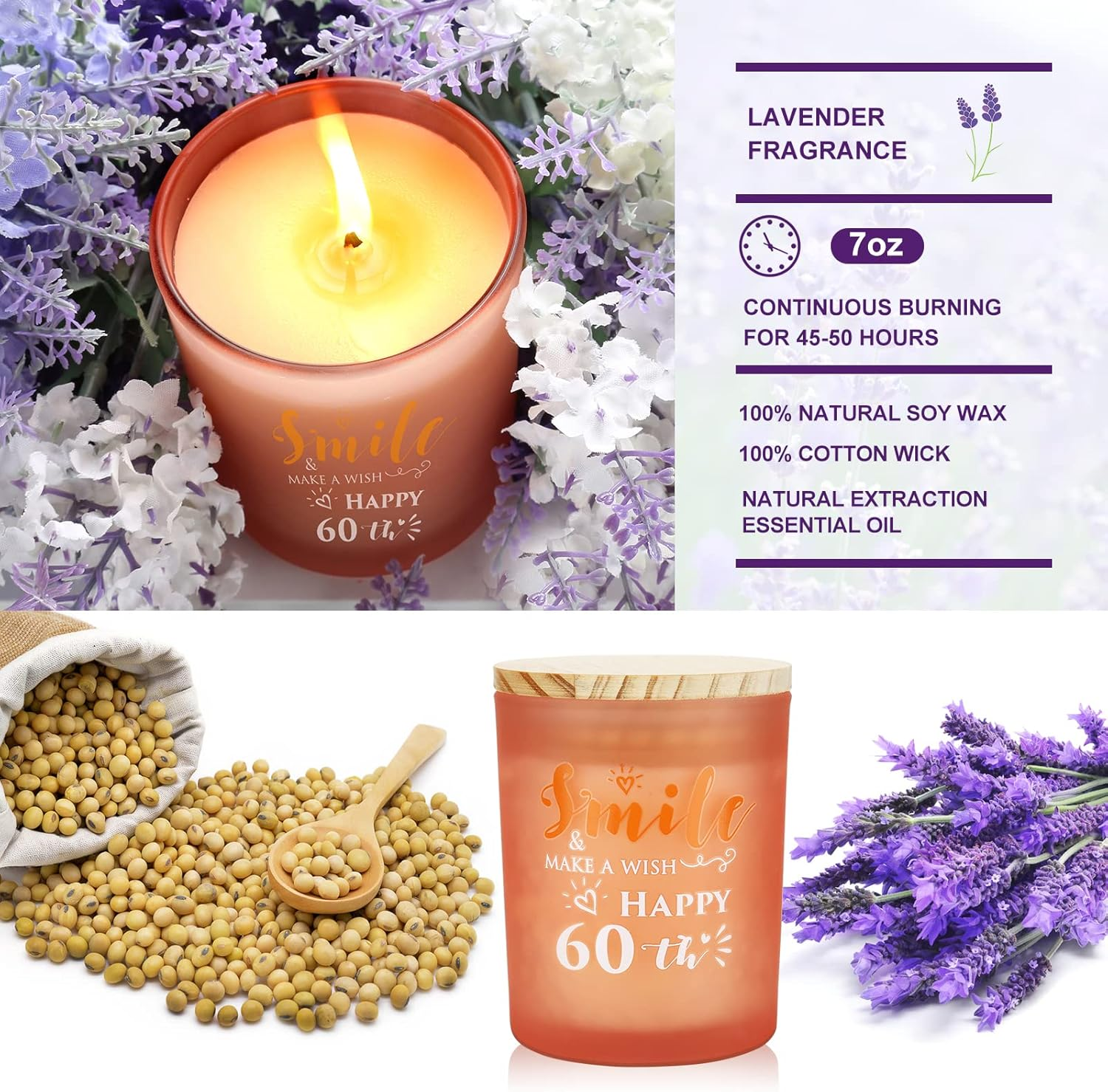 60Th Birthday Gifts for Women, Birthday Pamper Gifts for Mum Sister Wife Grandma Mom, Pamper Kit Self Care Package for Women Relaxing Bath Sets Spa Gift Baskets for Best Friend, Coffee Cup, Candle image number 2