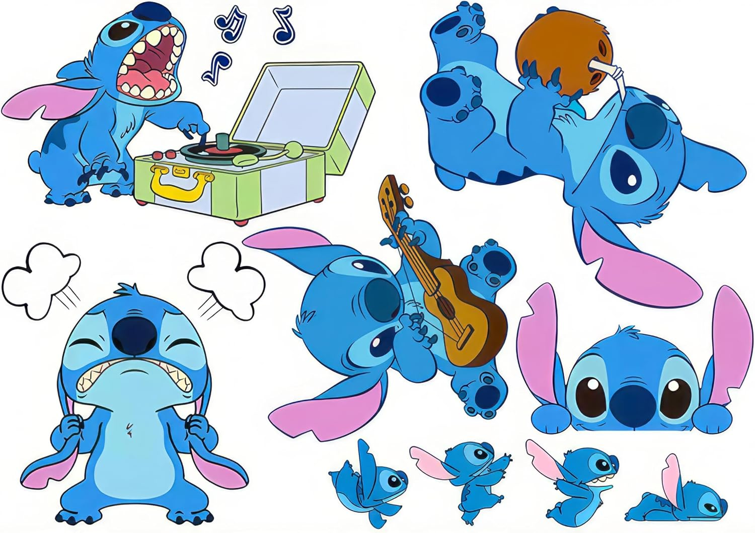 Lilo and Stitch Wall Stickers Disney Cartoon Wall Decals DIY Peel and Stick Vinyl Wall Decor for Kid Girls Boys Bedroom Living Room House Fun (Size: 16&times;24 Inch), CR-51-1 image number 1