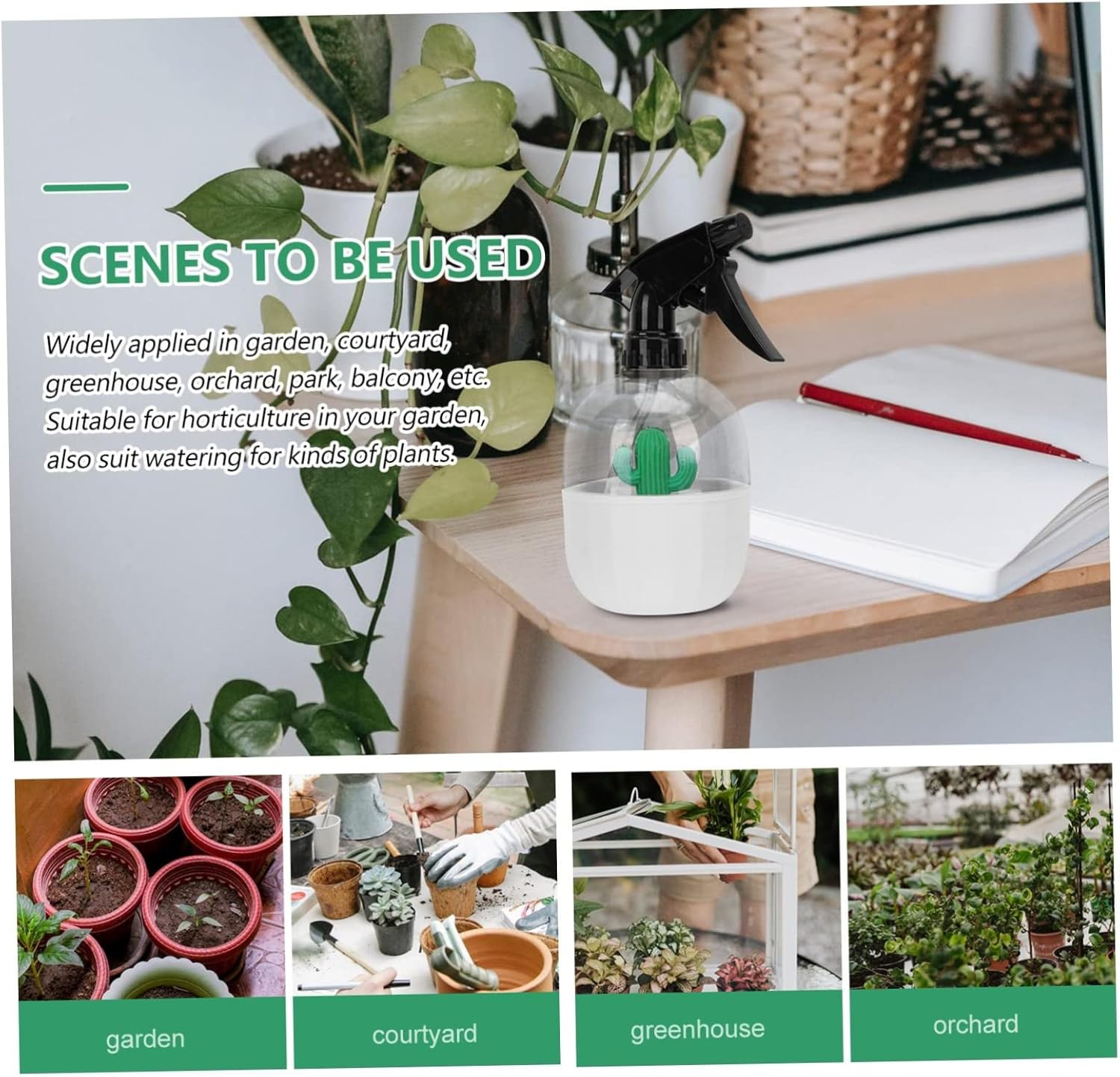 Watering Can Tool Indoor Plants Watering Sprayer Weed Sprayer Gardening Spray Bottle - White image number 6