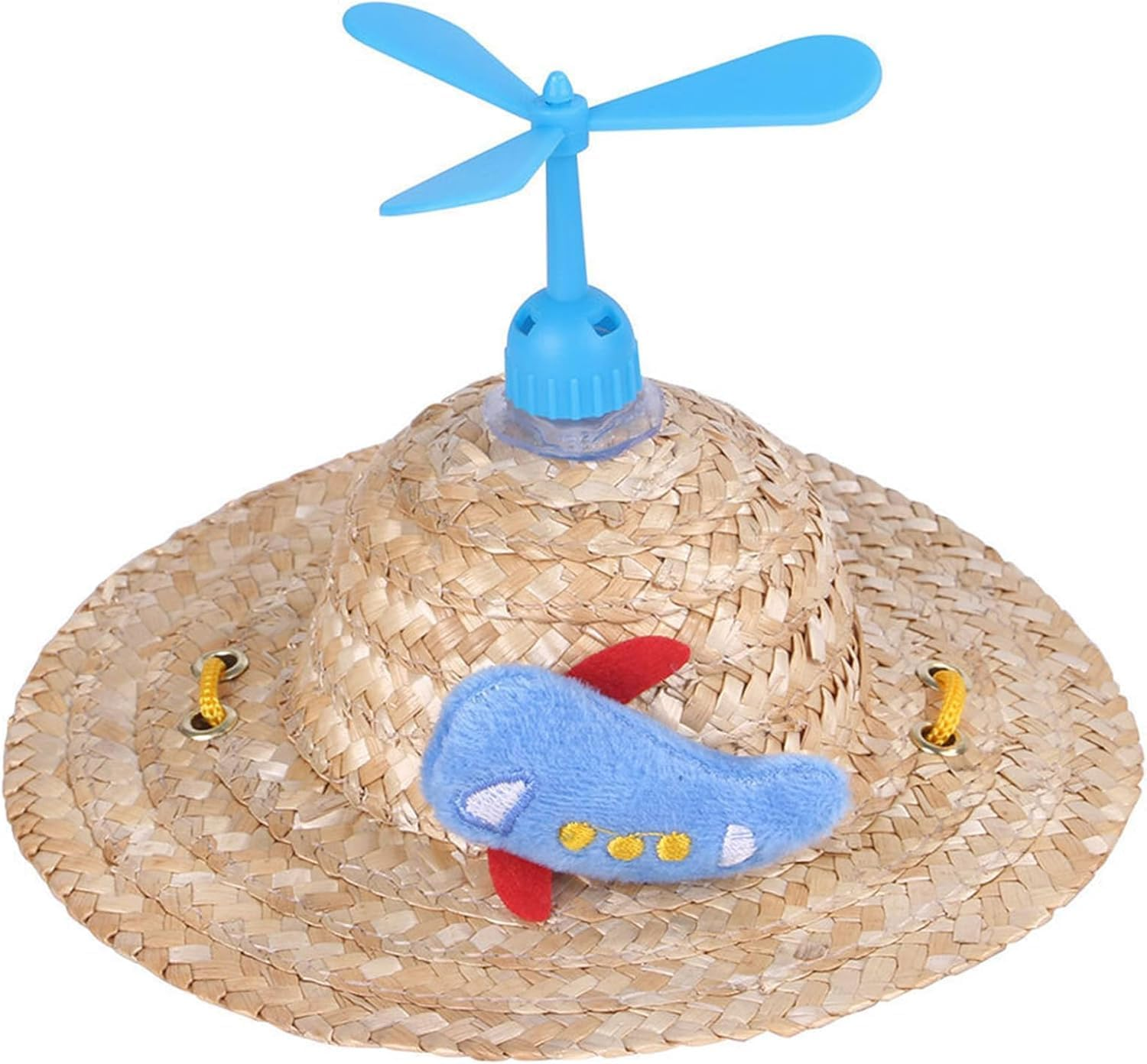 3 Packs Dog Straw Sombrero Hat with Funny Propeller,Summer Pet Sun Cap,Party Halloween Hat Costume for Small Medium Large Dogs,Dog Hair Accessories (Style1, L)