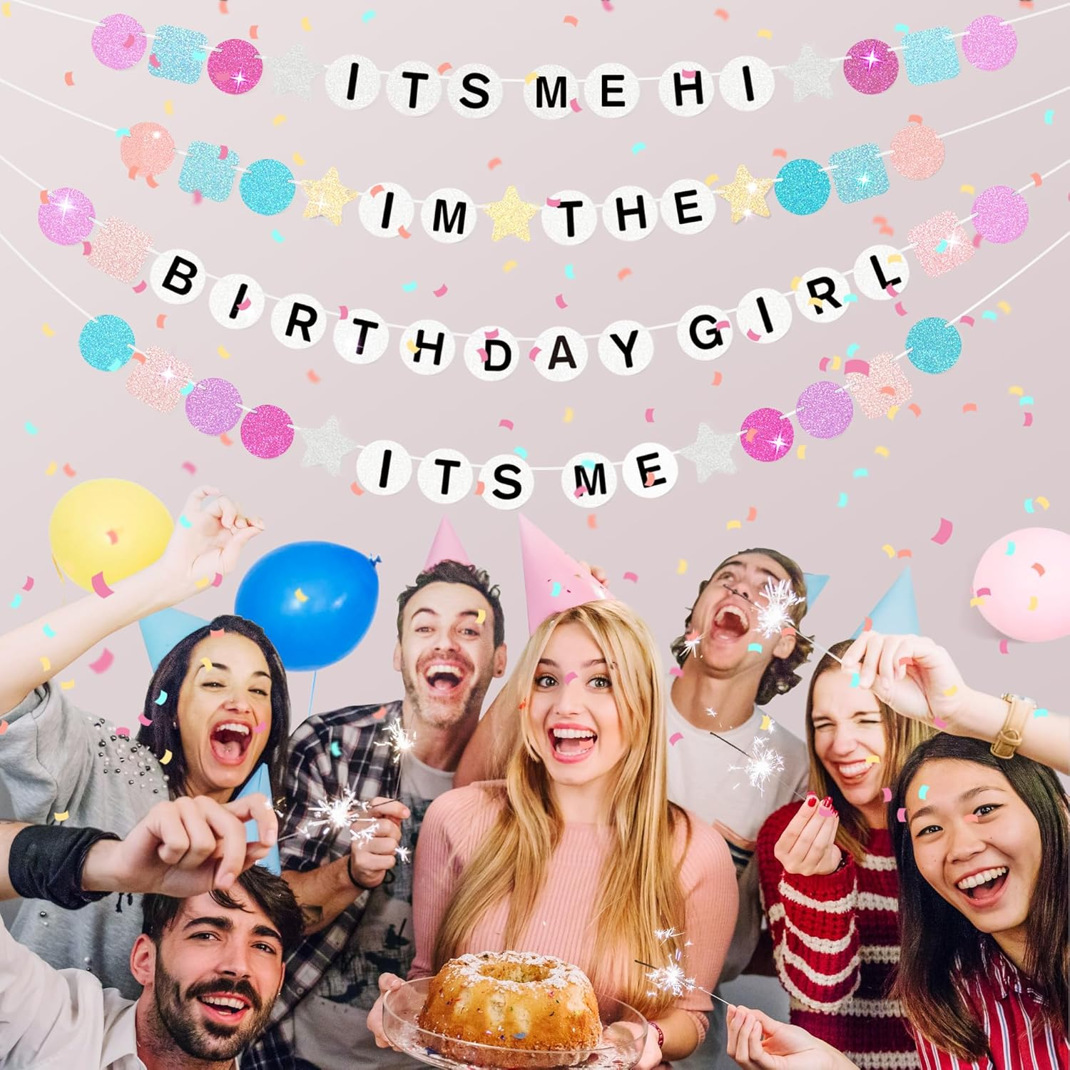 Fttoyoly 145 Pcs DIY Friendship Bracelet Birthday Banner, 5.4 Ft Glitter in My Birthday Era Banner Era Tour Decorations for Classroom Party Supplies image number 5