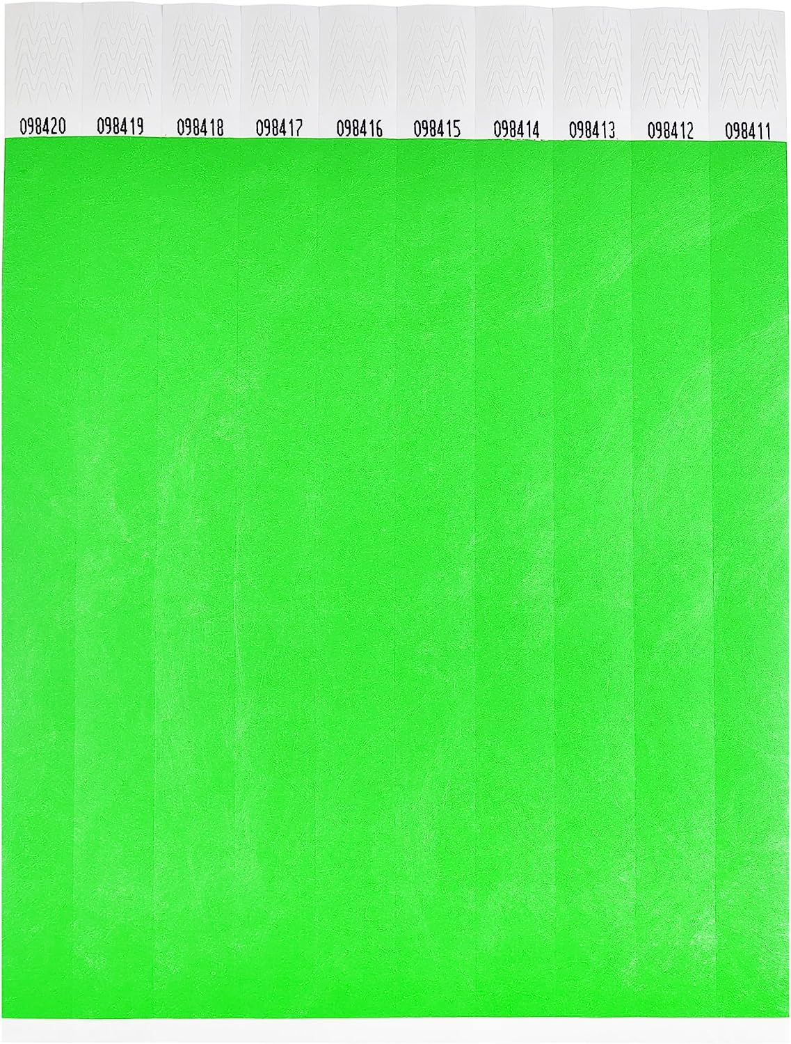 100 Green Tyvek Wristbands 19Mm with Tape Closure Waterproof ID Bands Age Proof Security for Events image number 1